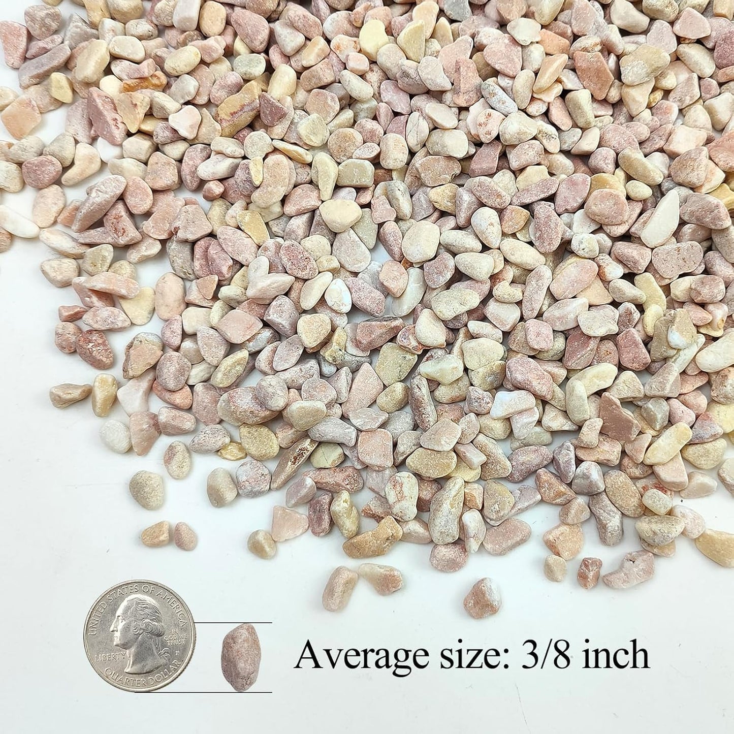 20lbs Peach Pebbles for Plants, 3/8inch Small Rocks for Succulent Cactus Plants, Natural Polished Pebbles, River Rocks for Plants, Vases, Garden