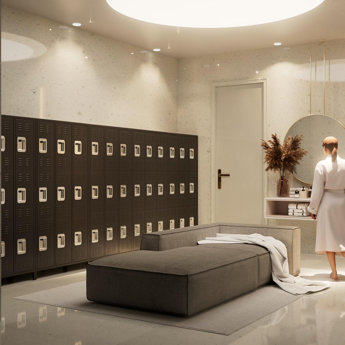 9 Doors Metal Lockers for Employees with Lock, Metal Locker with 18 Hooks for School Garage Office Gym Home,Assembly Required,Black