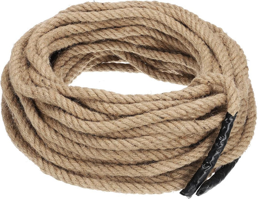 PATIKIL 5/8" x 100 ft Twisted Manila Rope Jute Ropes Natural Thick Jute Twine Burlap for Docks Railings Bundling Craft Tug of War Decorating