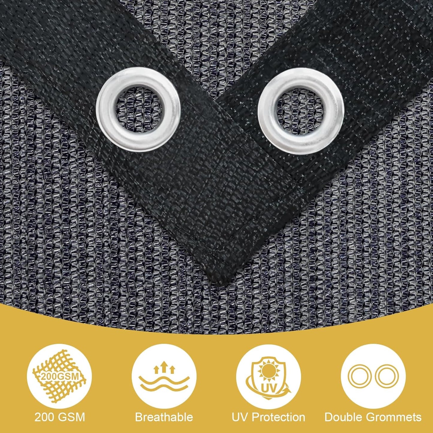 Shade&Beyond 90% Sun Shade Cloth with Grommets, 12' X 12' Pergola Shade Cover Canopy, Mesh Tarp Sun Screens for Patio, Outdoor, Garden, Backyard, Blue Gray