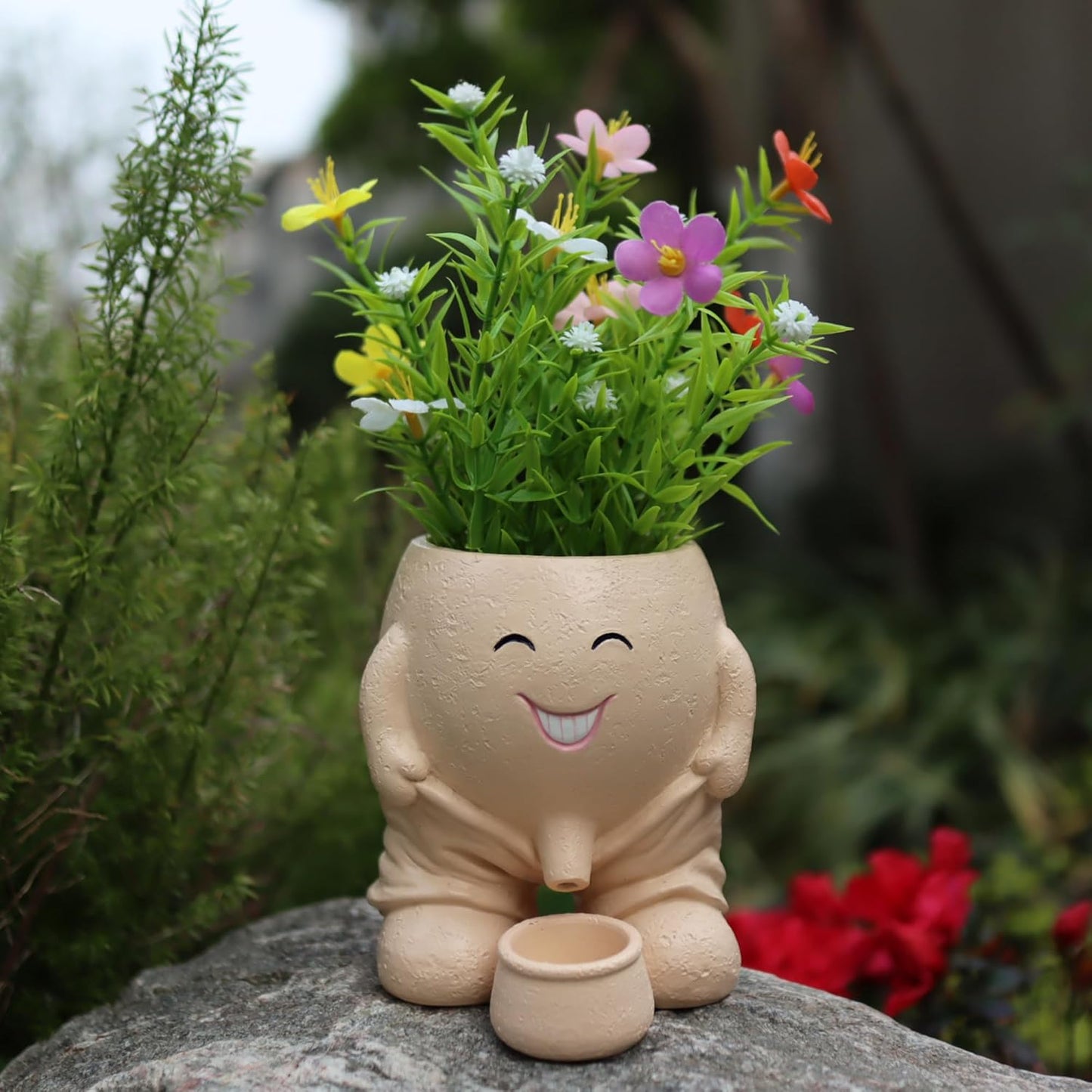 Head Planter, Unique Face Flower Pot Fun Head Vase for Plants for Indoor and Outdoor Décor, Cute Cactus Office Plant Pots