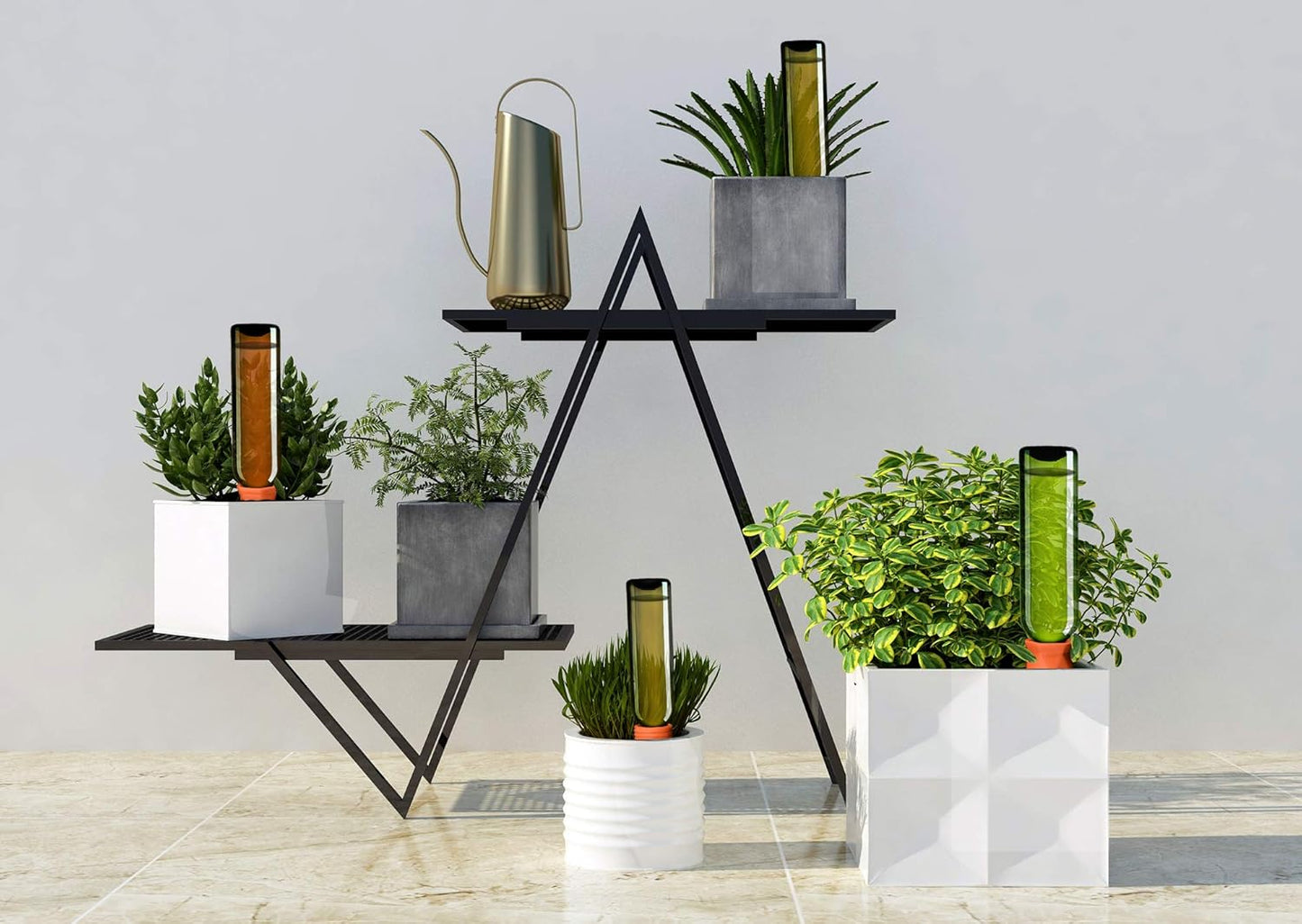 B SEPOR Ceramic Plant Waterer Terracotta Self Watering Spikes for Vacation or Holiday (10Pack)