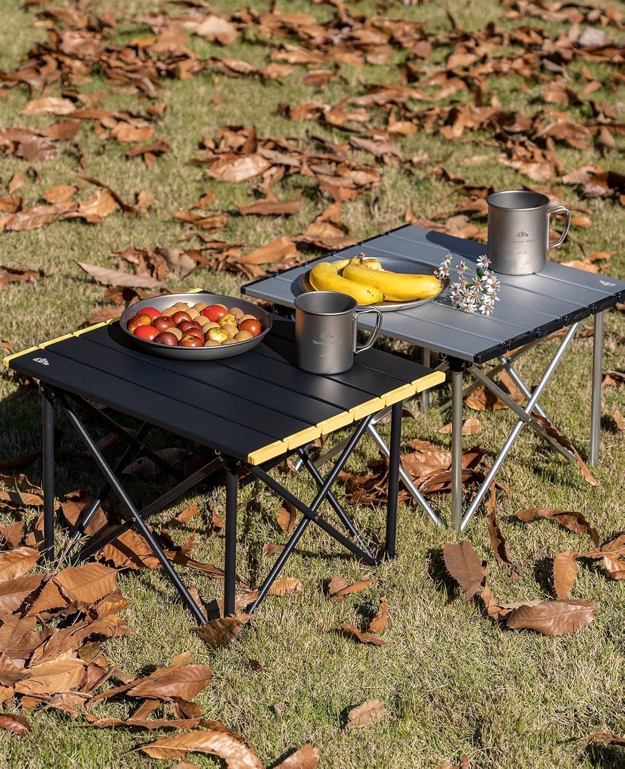 iClimb Ultralight Compact Camping Folding Table with Carry Bag (Reinforced Black - S)
