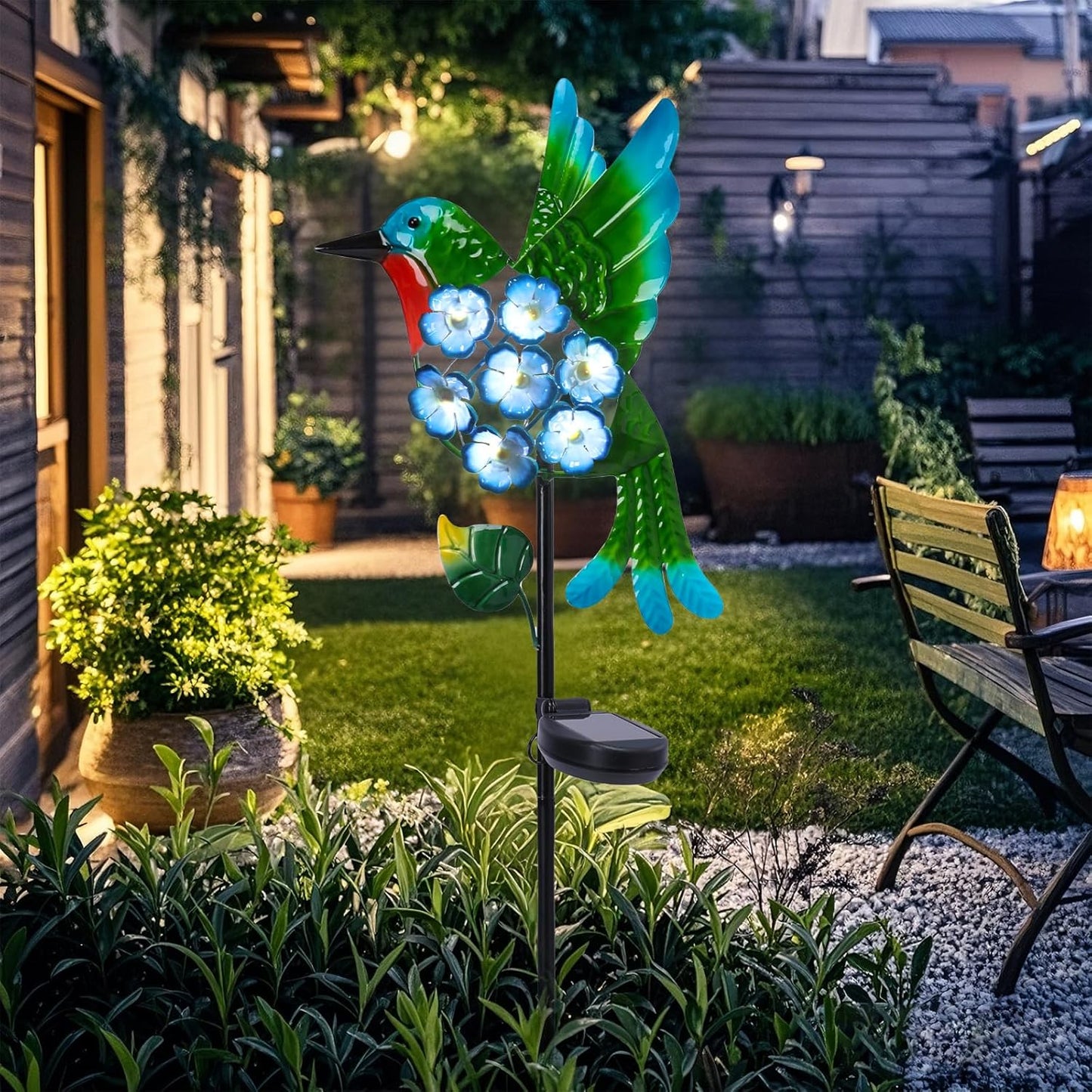 Solar Lights Outdoor Decorative Metal Solar Hummingbird Waterproof LED Metal Waterproof Garden Stake Lights for Walkway Pathway Lawn Patio Yard Decorations