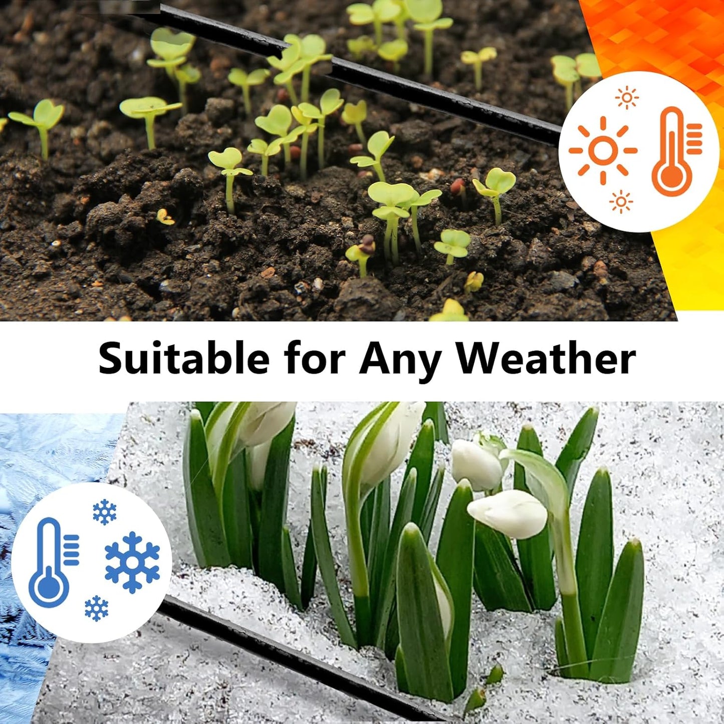 1/4 inch Drip Irrigation Tubing, 16FT Blank Distribution Tubing Drip Irrigation Hose, Garden Watering Drip Line for DIY Drip Irrigation System