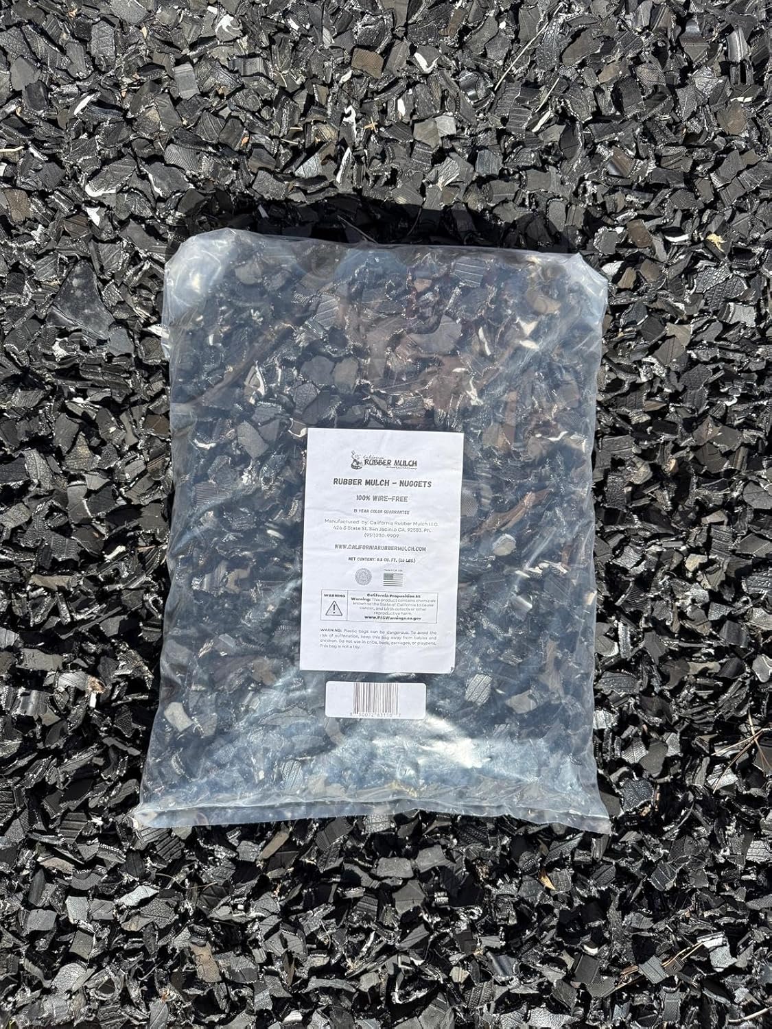 100% Wire-Free Rubber Mulch – Unpainted, 20 lb (0.8 cu ft) | Long-Lasting, Low Maintenance, Safe for Kids & Pets – Landscaping & Playground Ground Cover”