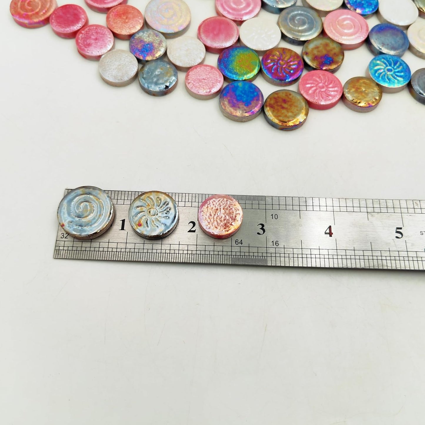 500g/1.1lb Random Color Irregular Ceramics Mosaic Tiles,DIY Making Creative Ceramic Mosaic Tiles for DIY Craft Plates Flowerpots Vases Cups Mosaic Making Supplies (Mix Round)