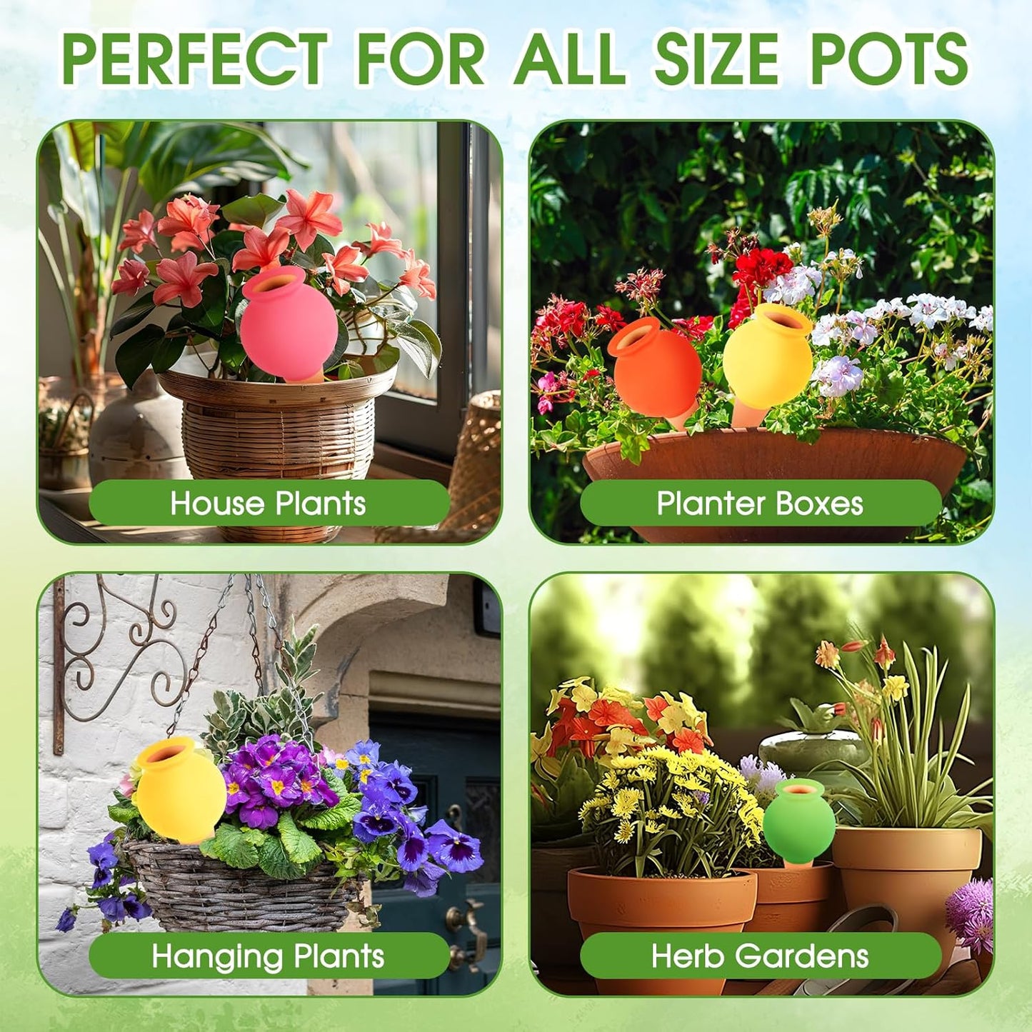 8Pcs Terracotta Plant Watering,Self Watering Spikes Self Watering Planter Insert,Ceramic Automatic Watering Water Seepage Device Suitable for Garden Decoration Plant Accessories