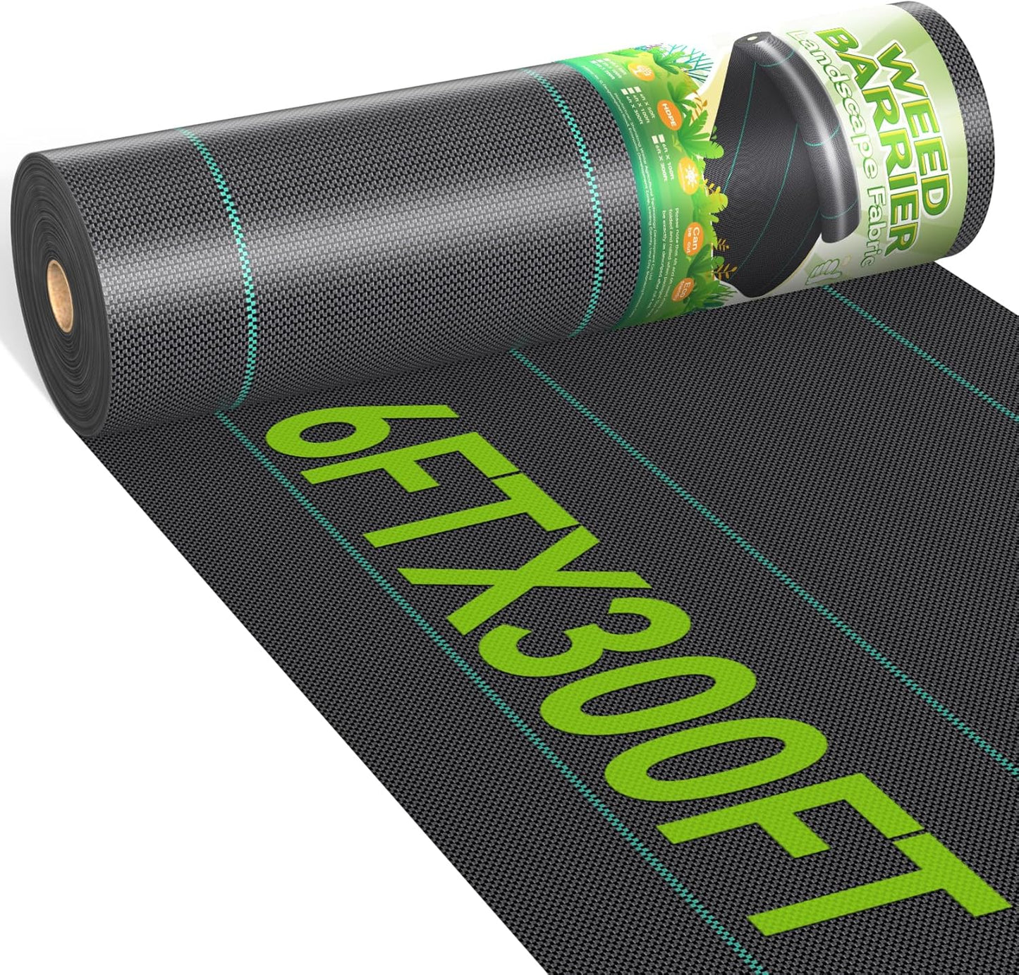 6ftx300ft Weed Barrier Landscape 3.2oz Fabric Heavy Duty, Woven Weed Control Cloth, Woven Geotextile Fabric for Underlayment, Gardening Ground, Commercial Driveway Weed Block Cover Mat