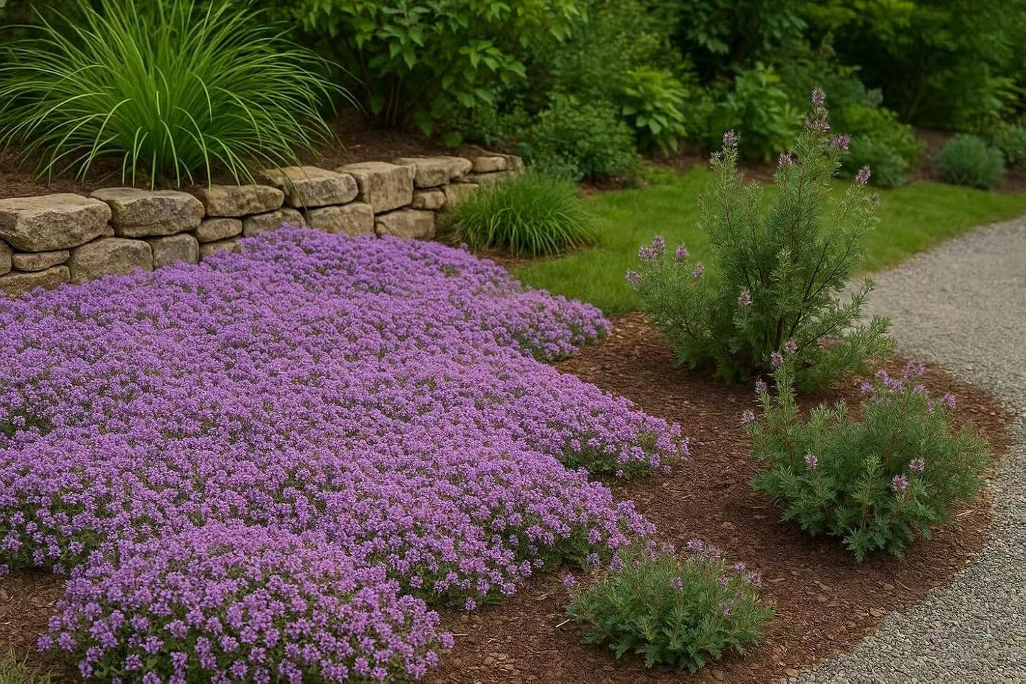 30000+ Creeping Thyme Seeds – 4g – Perennial Ground Cover Plants Flowers Non-GMO Heirloom – Purple Bloom Garden Seeds for Planting