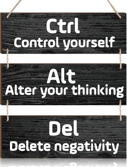 Office Wall Decor Inspirational Wall Art for Motivational Plaques Rustic Wooden Hanging Decor Positive Saying Quote Sign Art for Home Office Living Room(Black)