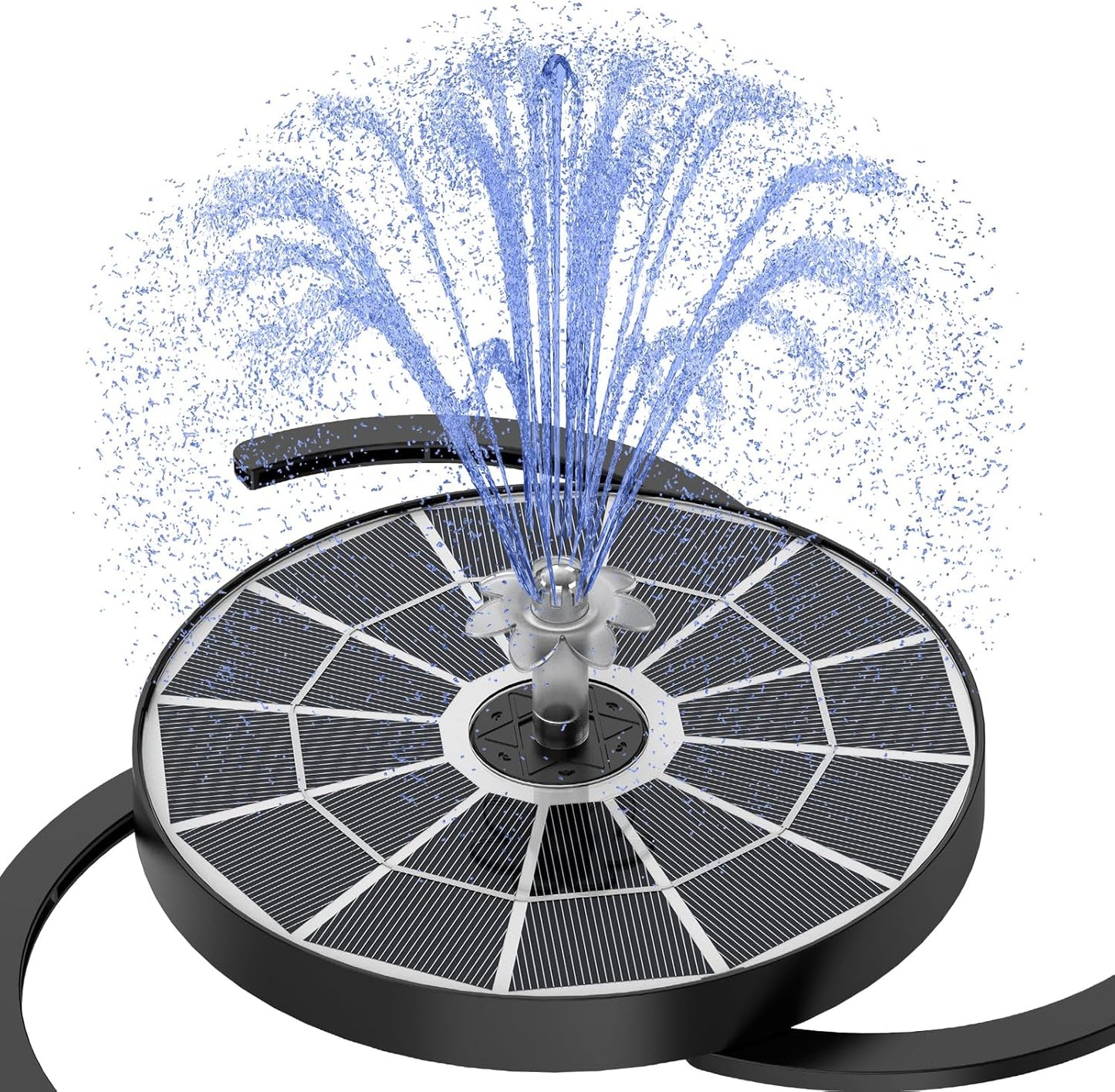 AISITIN 3.7W Solar Bird Bath Fountain Upgraded 6.3" Solar Glass Panel, Solar Powered Fountain Pump with Integrated Bracket & Storage for Bird Bath, Pond, Garden, Aquarium and Outdoor