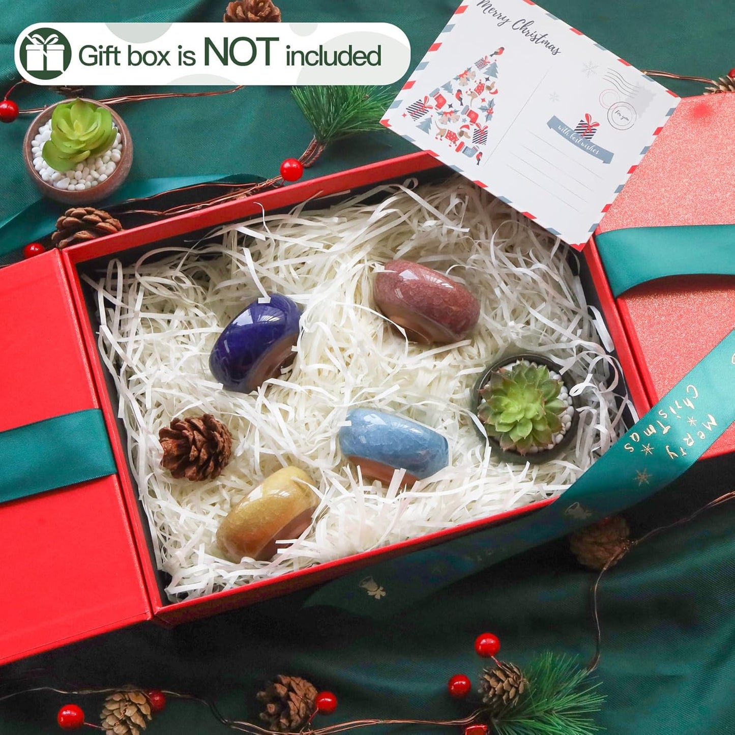 T4U 2.5 Inch Small Ceramic Succulent Planter Pot with Drainage Hole Set of 6, Ice Crack Glaze Plant Container for Cactus, Gardening Plant Gifts for Women Mom Aunt Home Office Decor