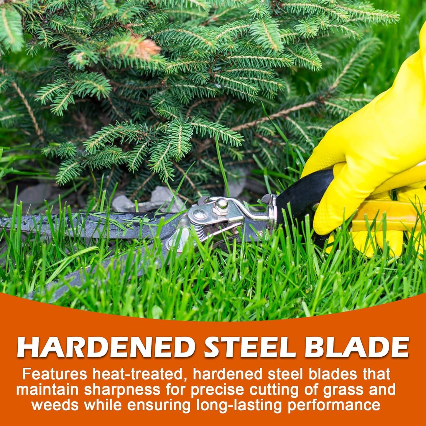 Upgraded Grass Shears, Grass Trimming Shears, Hand Grass Clippers, Gardening Scissors for Garden, Lawn Edges