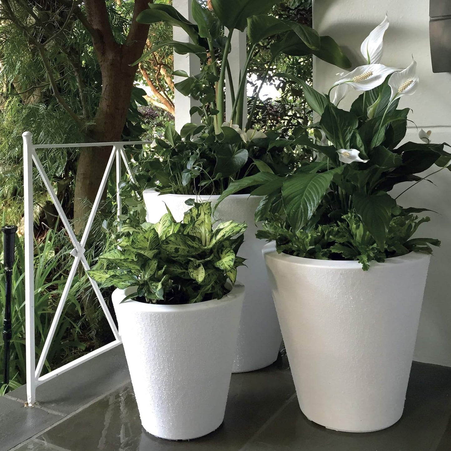 Crescent Garden Dot TruDrop Indoor/Outdoor Planter, Self-Watering Plant Pot, 26 Inches, (Old Bronze)