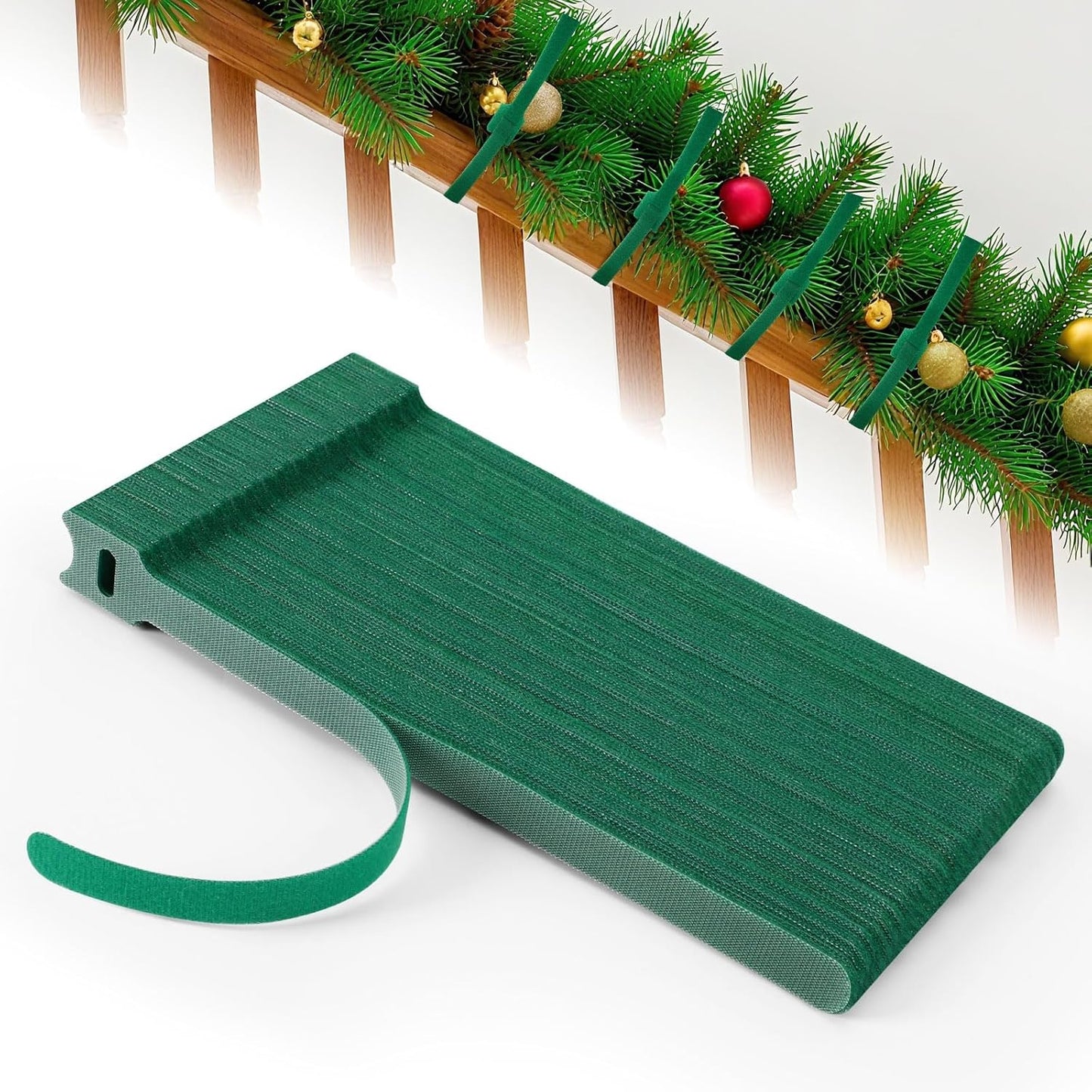 100 Pcs Christmas Garland Ties 7.87Inch Adjustable Holiday Garland Twist Ties for Holiday Halloween Tree Wreath Party Yard Wall Doorway Reusable Nylon Garden Cable Straps Decoration(Green)