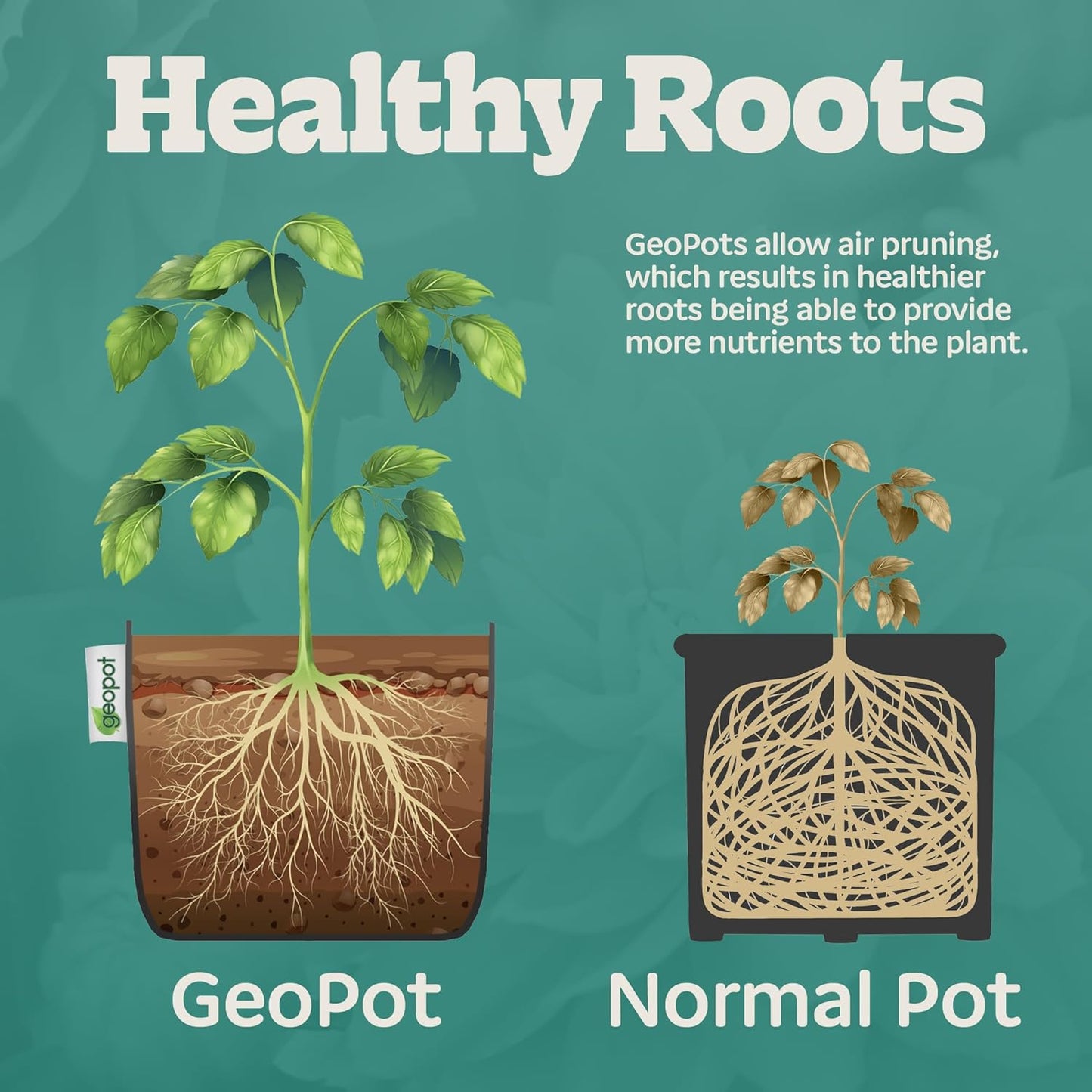 15 Gallon Fabric Grow Bags for Vegetables, Houseplants, Herbs & Flowers | 5-Pack | Aerated Fabric Pots for Outdoors and Indoors