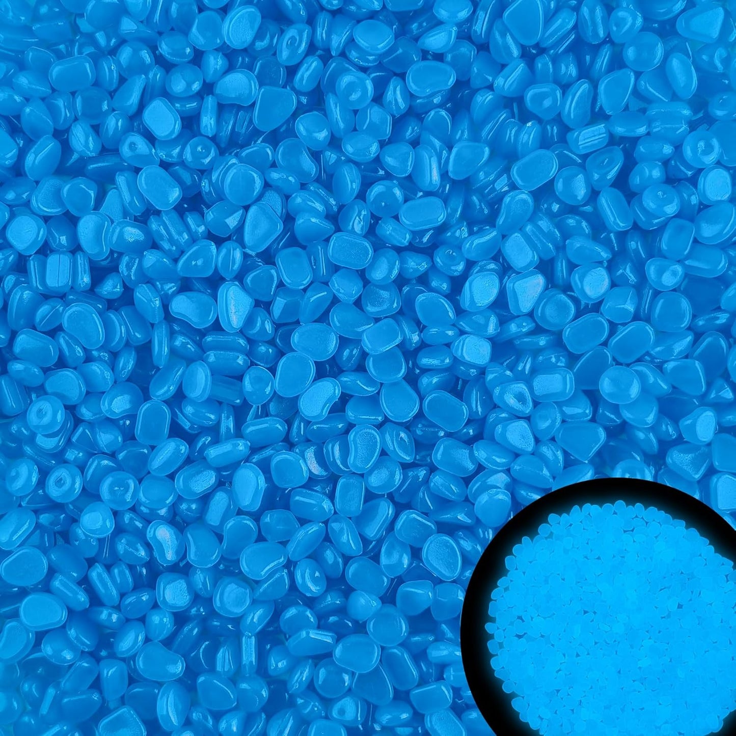 1000pc Glow in The Dark Blue Stones Blue Rocks for Garden Luminous Pebbles Glow Stones Glowing Rocks Outdoor Luminous Stone for Fish Tank Garden Patio Aquarium Walkway Driveway,Blue