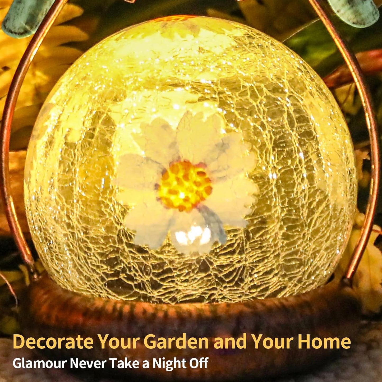 MUMTOP Angel Solar Lights Outdoor Garden - Solar Lanterns Light Decorative Waterproof with Glass Cracked Globe Tabletop Lantern Lamp Ornaments for Yard Patio Decor Gift (Hold Heart)