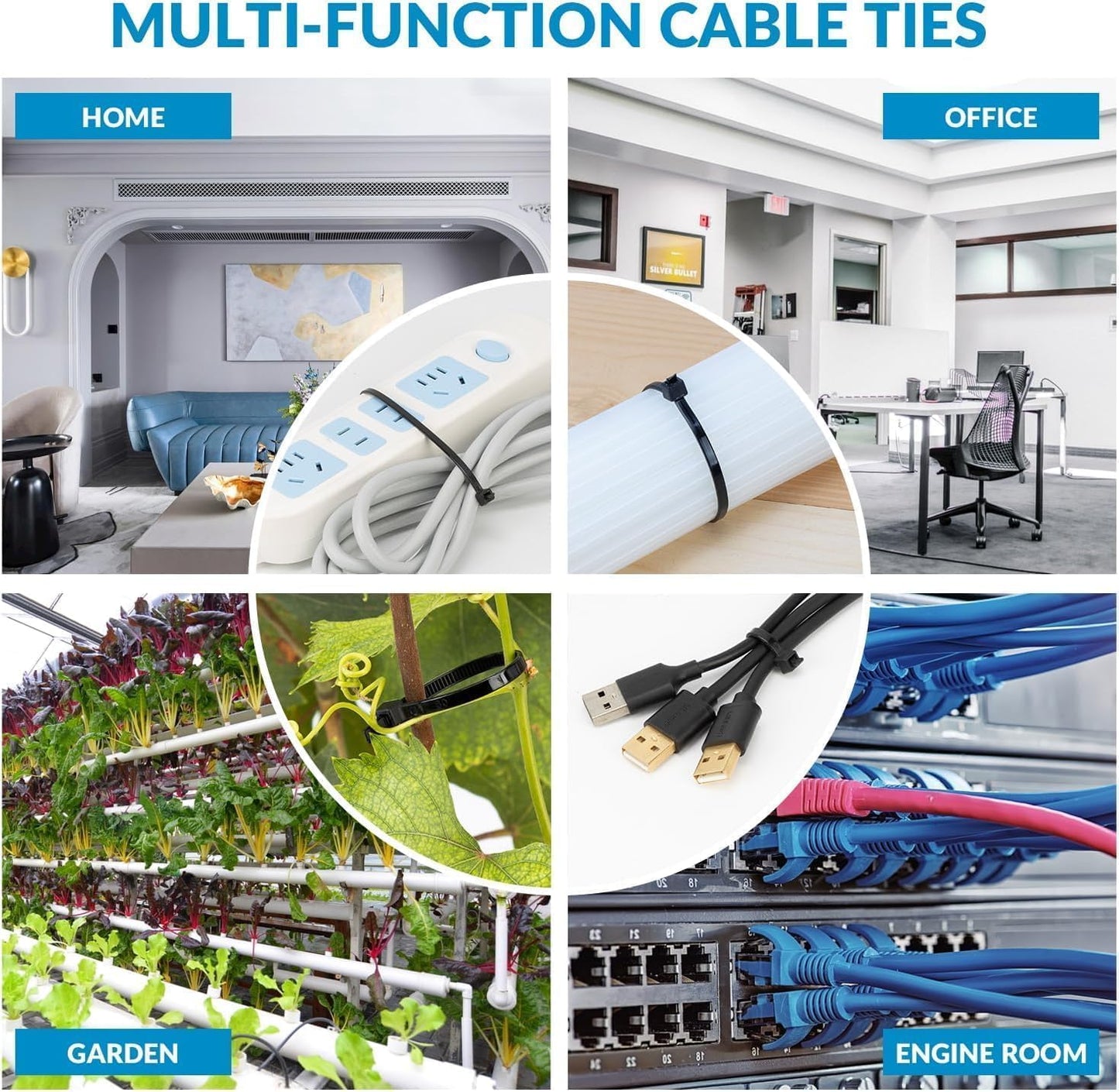 XINGO 12 inch Apple Green Zip Ties Heavy Duty 100 Pack, 120 LBS Tensile Strength, Premium Nylon Cable Wire Ties, Self-locking Plastic Ties for Indoor and Outdoor Use