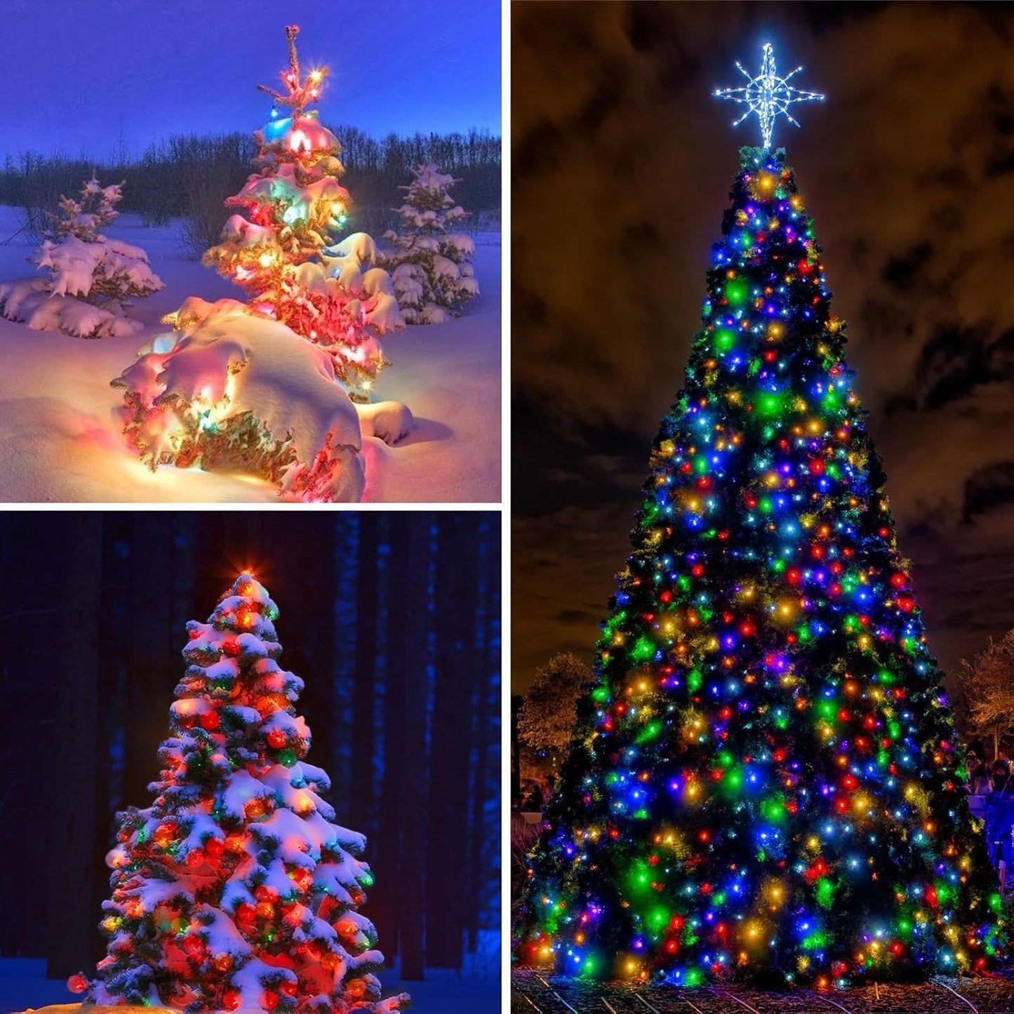 Upgrade Solar String Lights for Outside 4 Pack Total 132FT 400LED String Lights Outdoor with 8 Modes, IP65 Waterproof Outdoor Solar Twinkle Lights, Garden Tree Party Christmas Decorations, Multicolor