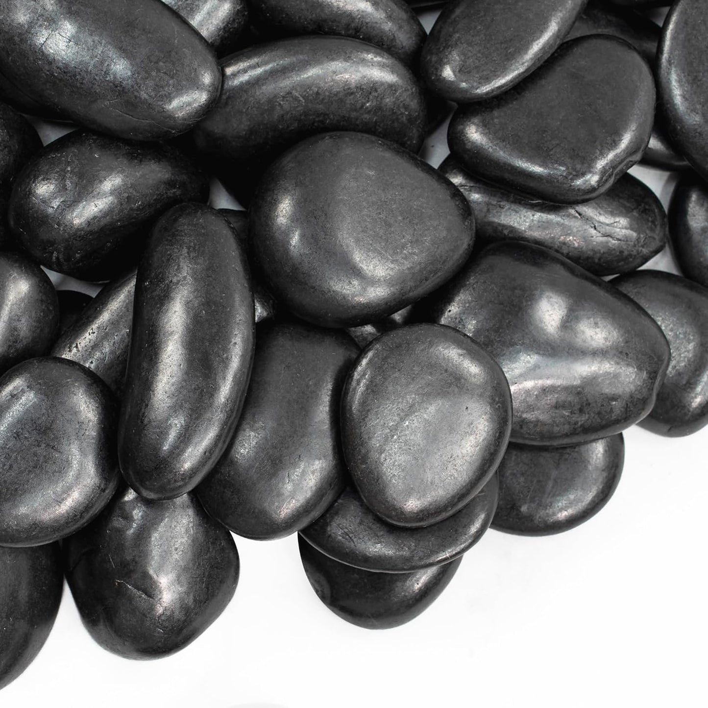 10lbs Black River Rocks, 2-3 Inch Large Pebbles for Indoor Plants, Natural High Polished Decorative Stones for Vase Filler Fish Tank