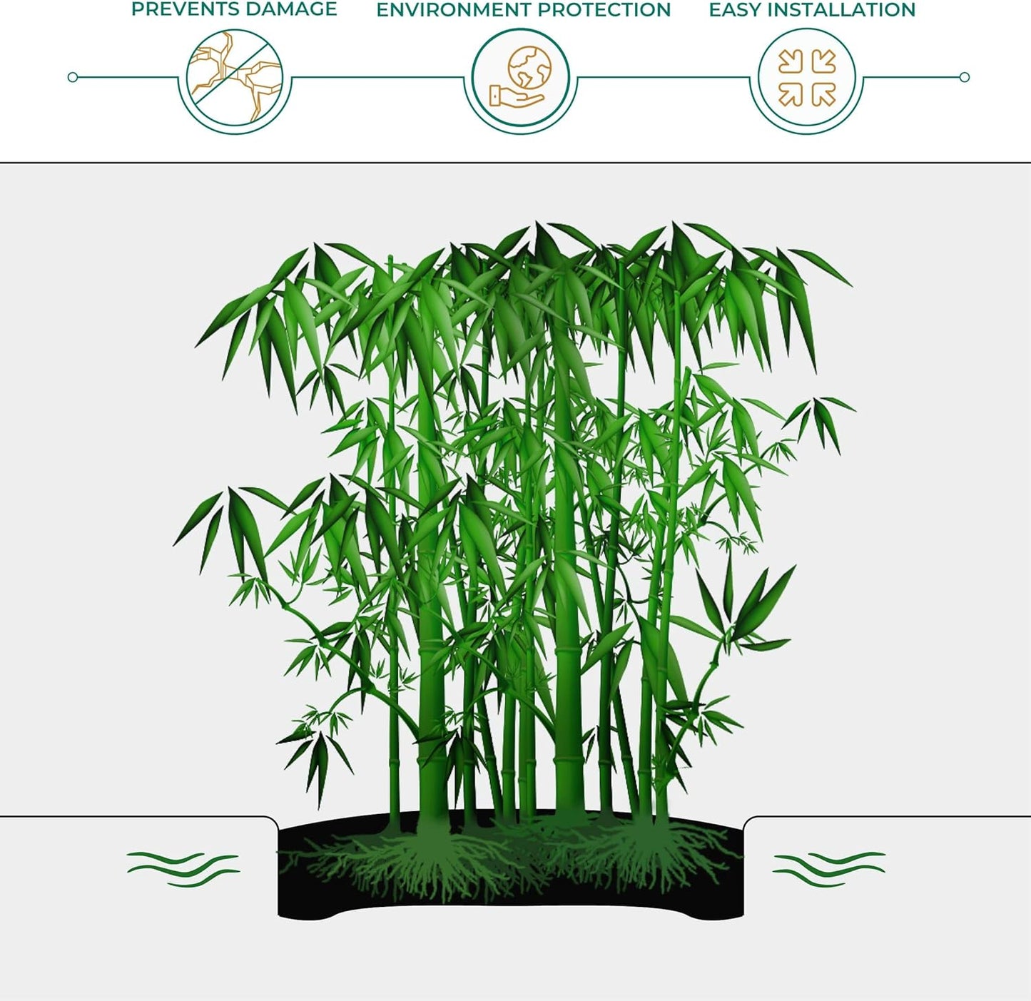 DeepRoot Water Barrier, Versatile Bamboo Barrier, Easy-to-Install Garden Barrier for Landscaping and Protection, Durable, Flexible, 18" x 300' Roll-30 mil Thickness, Black (WB 18/30)