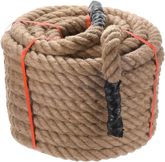 PATIKIL Jute Rope 1-1/2 Inch x 100 Feet Twisted Manila Rope Jute Rope Natural Thick Jute Rope Twine Burlap Rope for Docks Railings Bundling Craft Tug of War Decorating