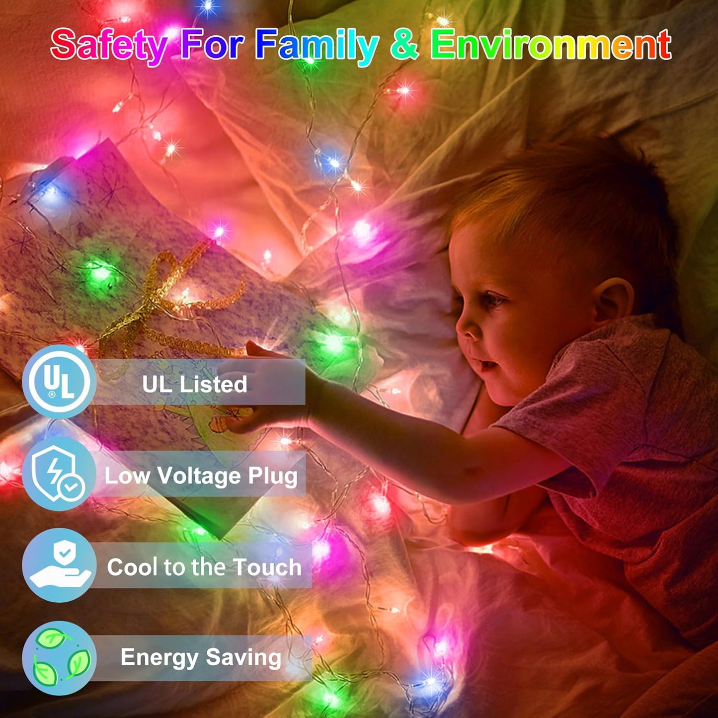 750LED Christmas Lights Outdoor Use, 240ft 12 Modes Multicolor LED String Lights with Timer Dimmable, Waterproof Christmas Tree Lights for Xmas Patio Yard Fence Balcony Garden Decor Multicolor