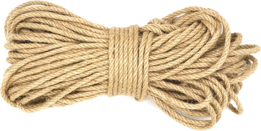 4mm x 400 Feet Natural Jute Rope, Twine for Gardening Tomato Climbing Plant Tie Floristry Crafts Gift Wrapping Packing Decor