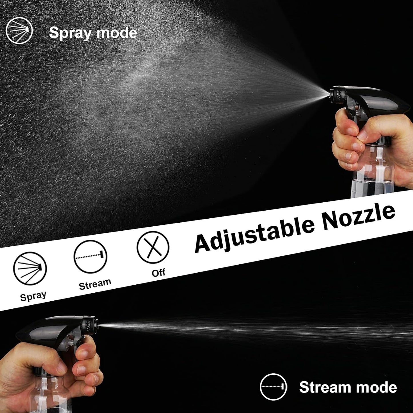 Spray Bottles 4oz/120ml Plastic Small Spray Bottle for Hair Mist/Stream Spraying Heavy Duty Empty Water Spray Bottles for Cleaning Solutions, Plants 2 Pack (Clear)