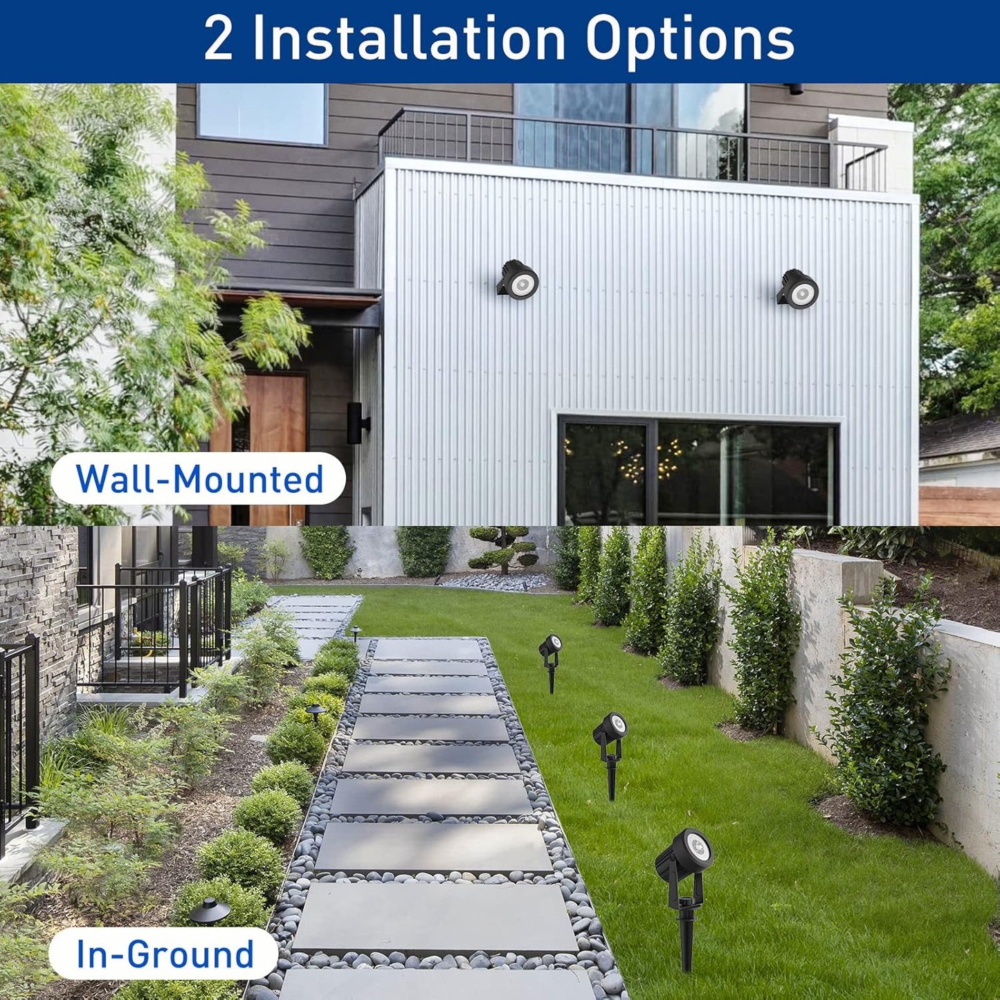 T-SUNUS Solar Spot Lights Halloween Outdoor White 4 Pack IP65 Waterproof Landscape Spotlights 6000K Separate Panel with 9.8ft Cable Auto On/Off for Flag Pond Christmas Trees Driveway Garden Pathway