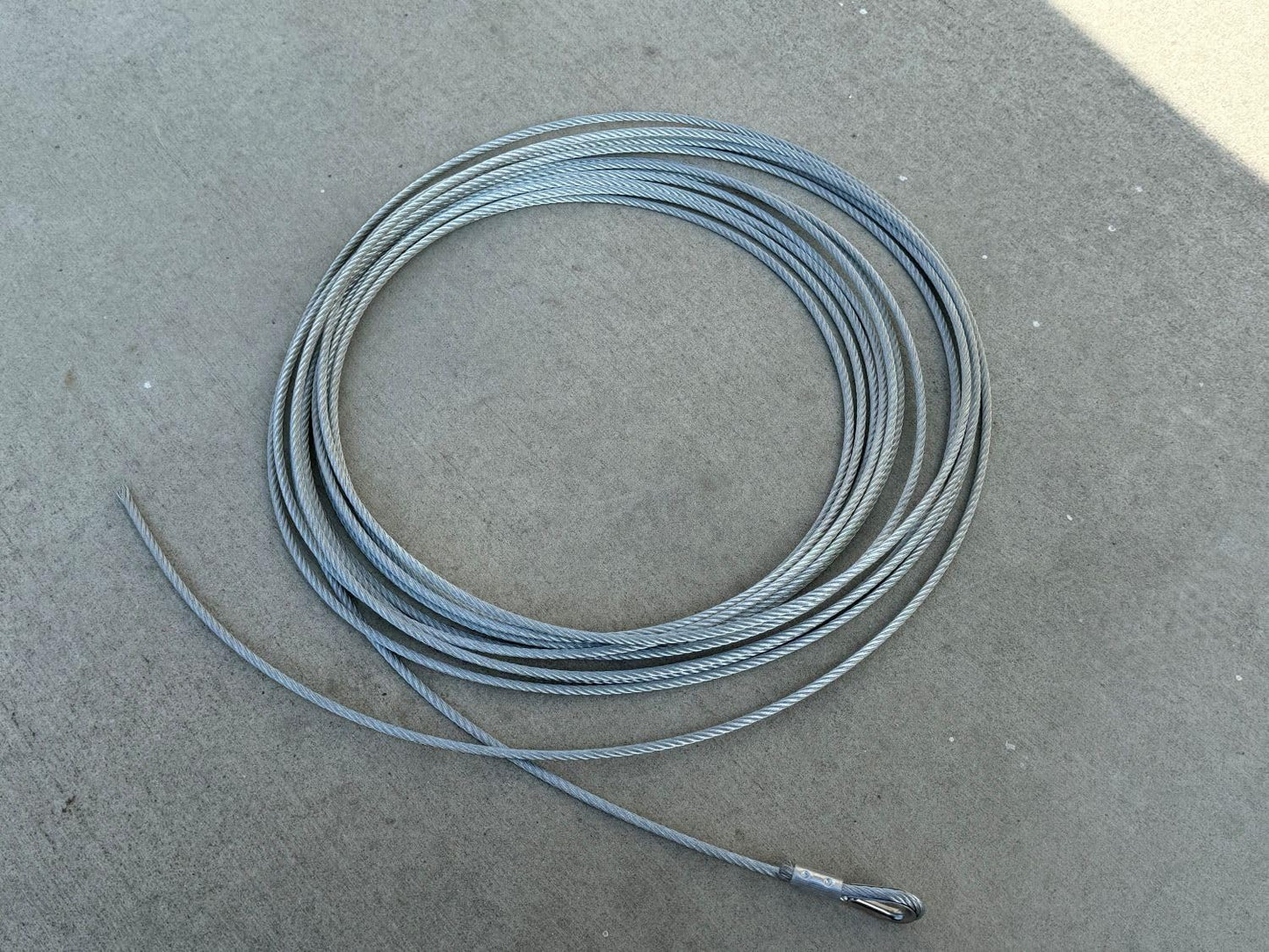 Sandbaggy 3/16" x 50 ft Galvanized Braided Steel Cable w/Looped End (7x19 Wire Rope) (4, Silver, 3/16" x 50 ft)