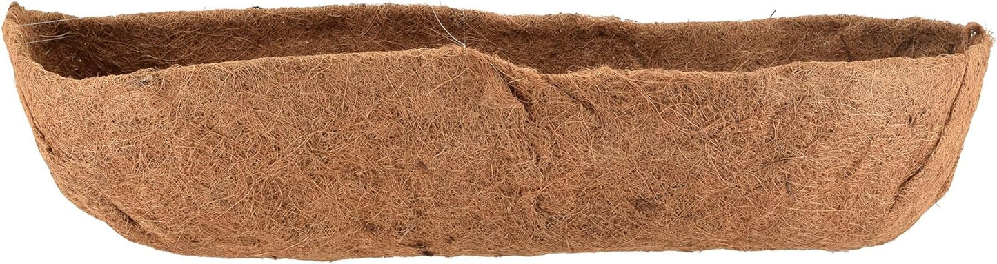 Arcadia Garden Products Extra Durable 1540B 24-inch Coco Liner for Wall Trough Hanging Window Box Basket Planters, Natural Coconut Fiber Replacement Liner for Garden Outdoor Railing Flower Pots