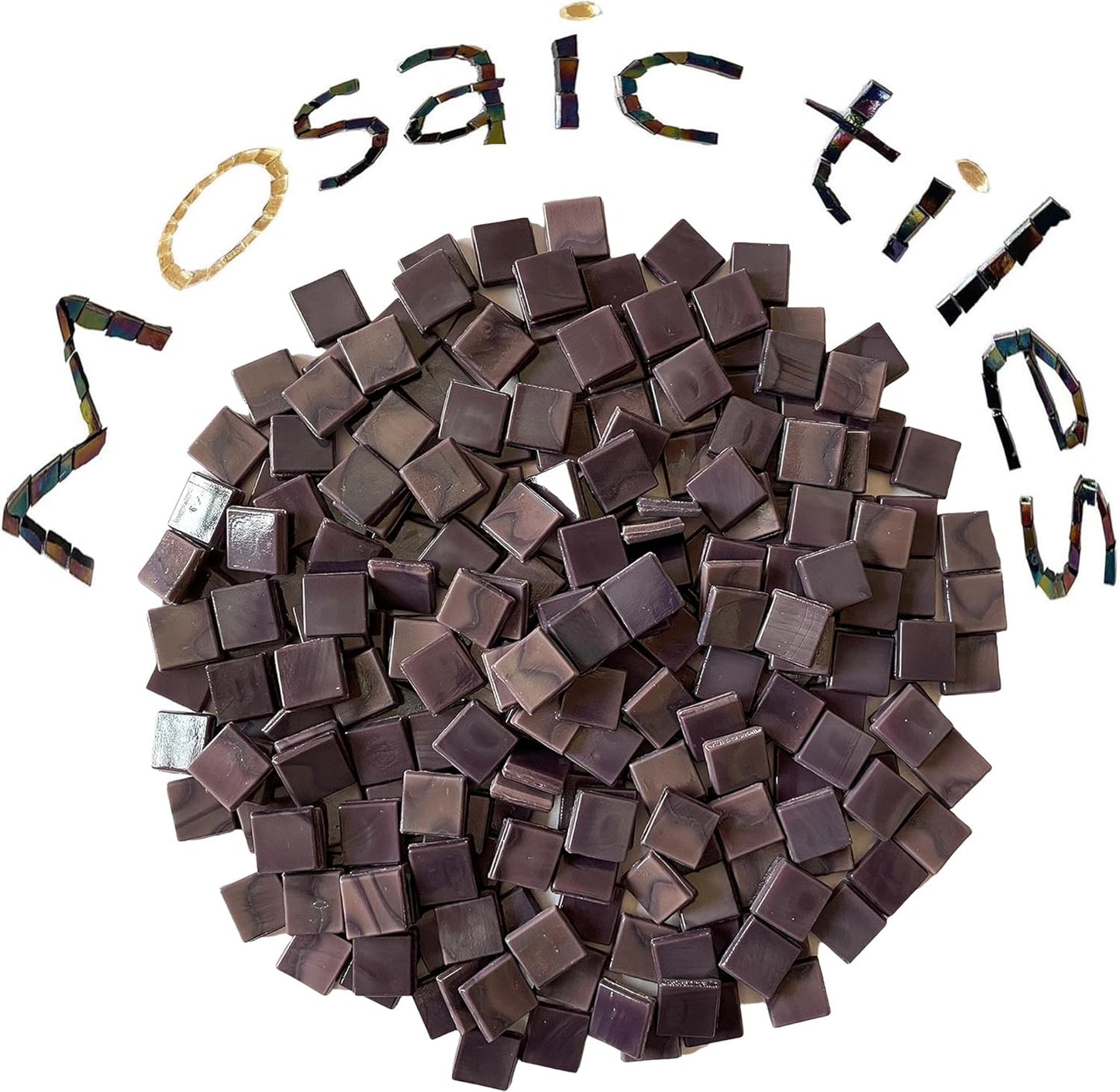 SMEIINIK 1.1lb Bulk Single Iridescent Color Mosaic Tiles for Crafts, Glass Mosaic Pieces for Mosaic Puzzles, Stained Glass Tiles for Mosaic DIY, Mosaic Making Supplies(AJ46-27)