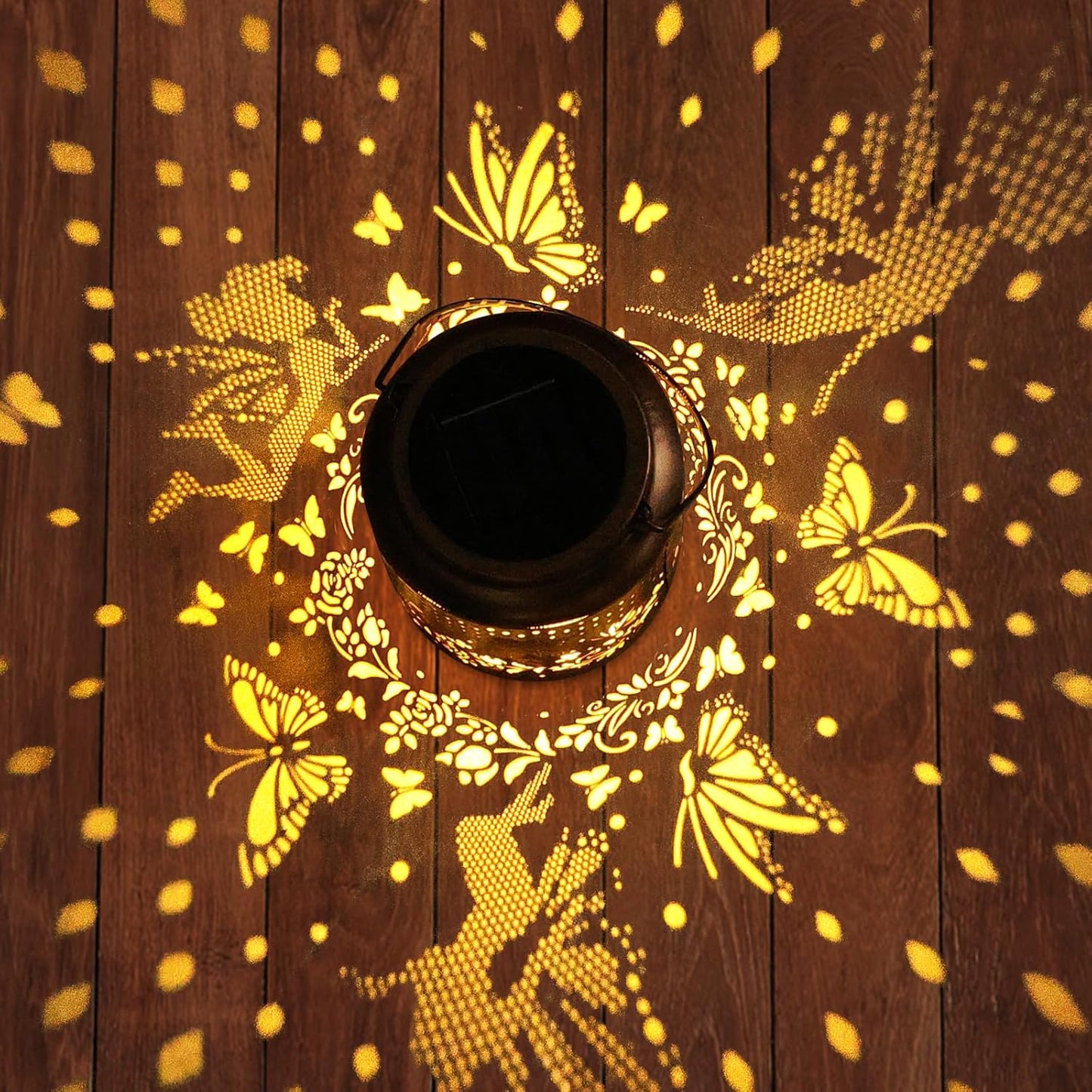 Solar Lanterns Outdoor Hanging Lantern Lights, Fairy Butterfly Metal Decor Lantern Waterproof Solar Lights LED Decorative Outside for Garden Yard Patio Lawn Birthday Gifts for Mom Grandma Women