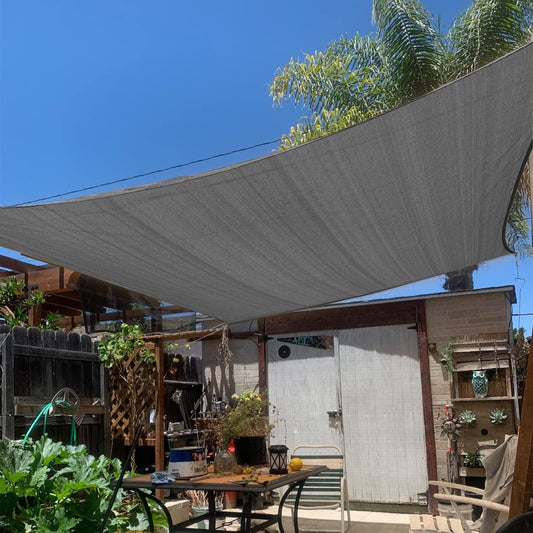 KANAGAWA 10'X14' Dark Gray Custom Size Sun Shade Sail Rectangle UV Block Canopy Cover for Patio Backyard Lawn Garden Outdoor (Customized Available)