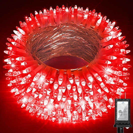 750LED Christmas Lights Outdoor Use, 240ft 12 Modes Red LED String Lights with Timer Dimmable, Waterproof Christmas Tree Lights for Xmas Patio Yard Fence Balcony Garden Party Decor Red