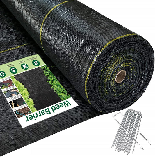 8ft x100ft Black Weed Barrier Landscape Premium Fabric-Heavy Duty Woven Ground Cloth with Superior Permeability Weed Control Convenient Design