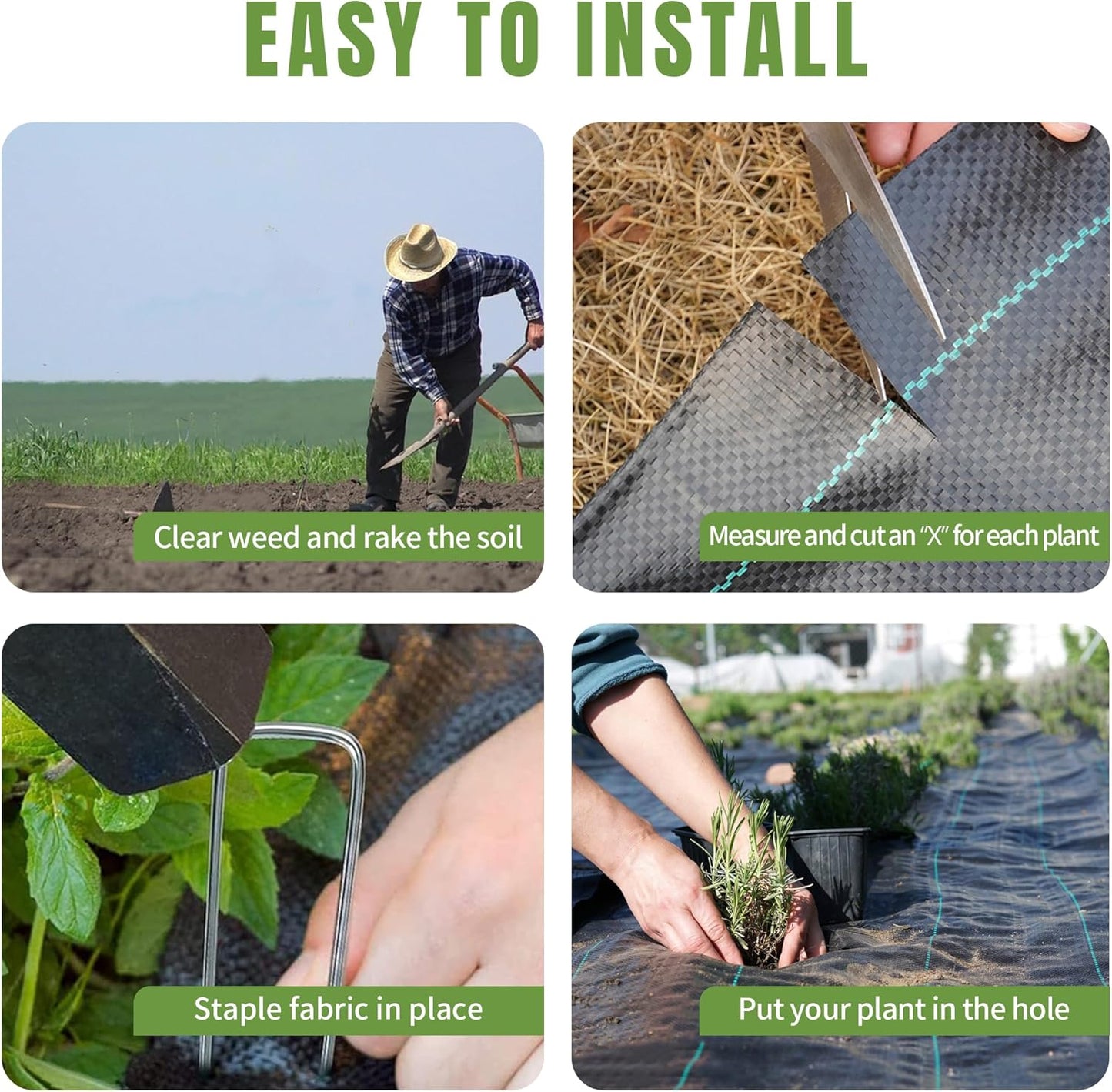 6.5ftx300ft Weed Barrier Landscape Fabric Heavy Duty, Premiun 3oz Garden Geotextile Fabric, Outdoor Weed Blocker Landscaping Fabric, for Driveway Mats, Erosion Control, Ground Cover Weed Barrier