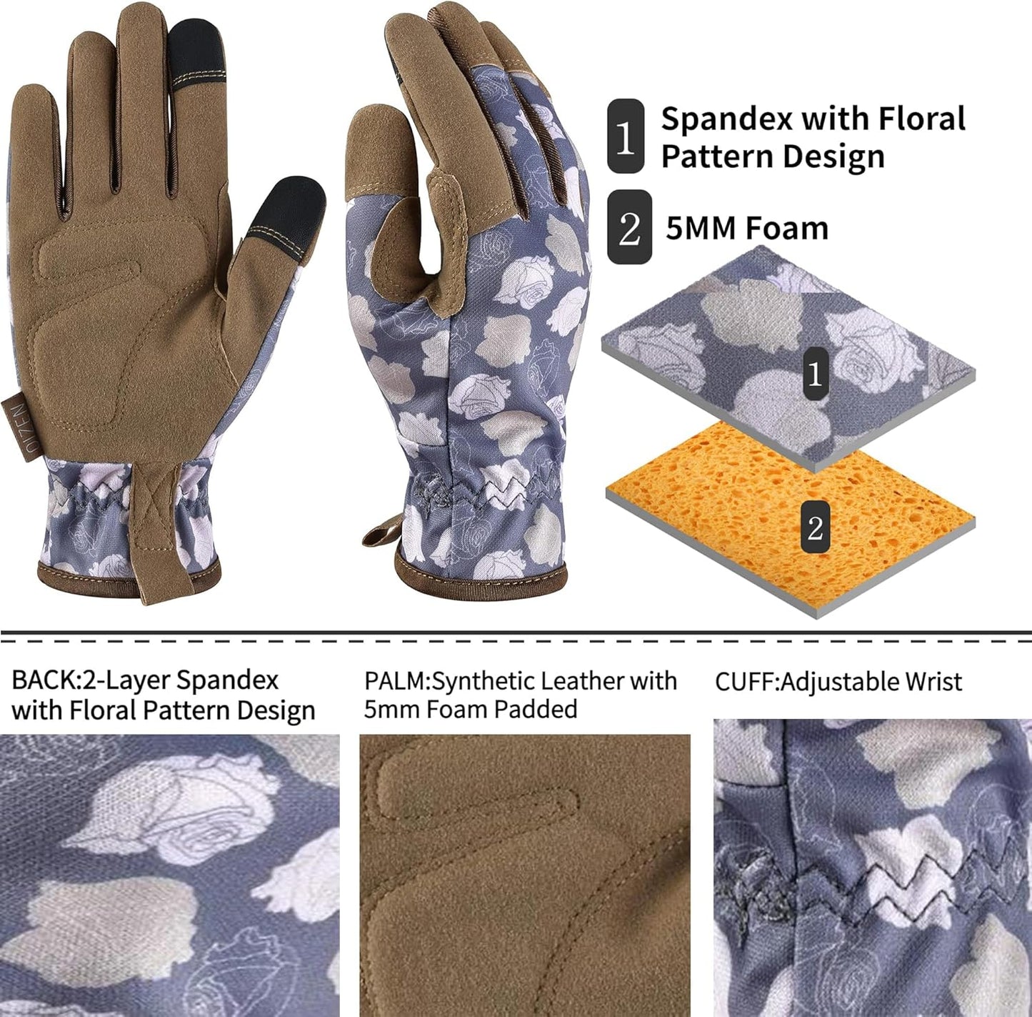 Gardening Gloves for Women and Men, Garden Gloves with Touch Screen, Thorn Proof Puncture Resistant Working Gloves, Gardening Gifts for Women, Size Medium