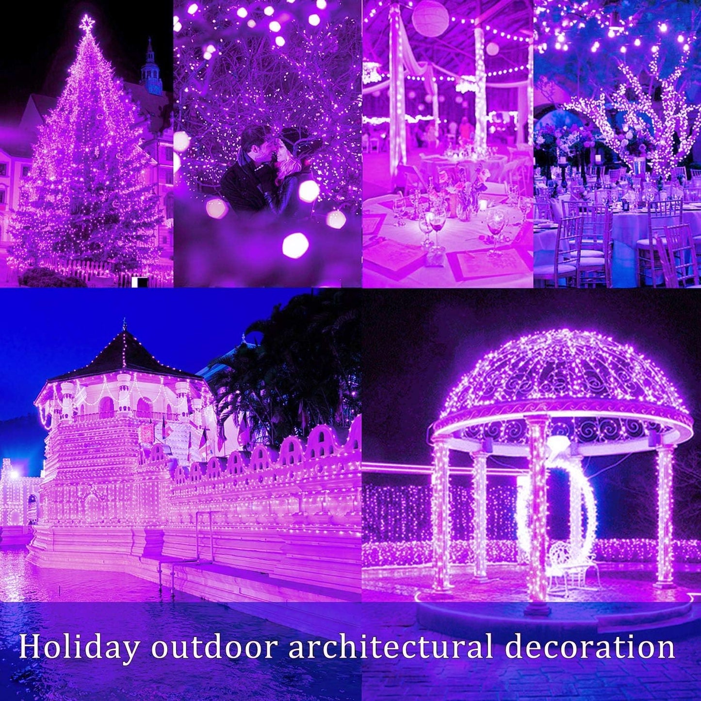 2 Pack Total 200 LED 66FT Solar Powered Copper Wire String Lights Outdoor, Waterproof, 8 Modes Fairy Lights for Valentines Day Decor, Garden, Patio, Party, Christmas, House (Pink)