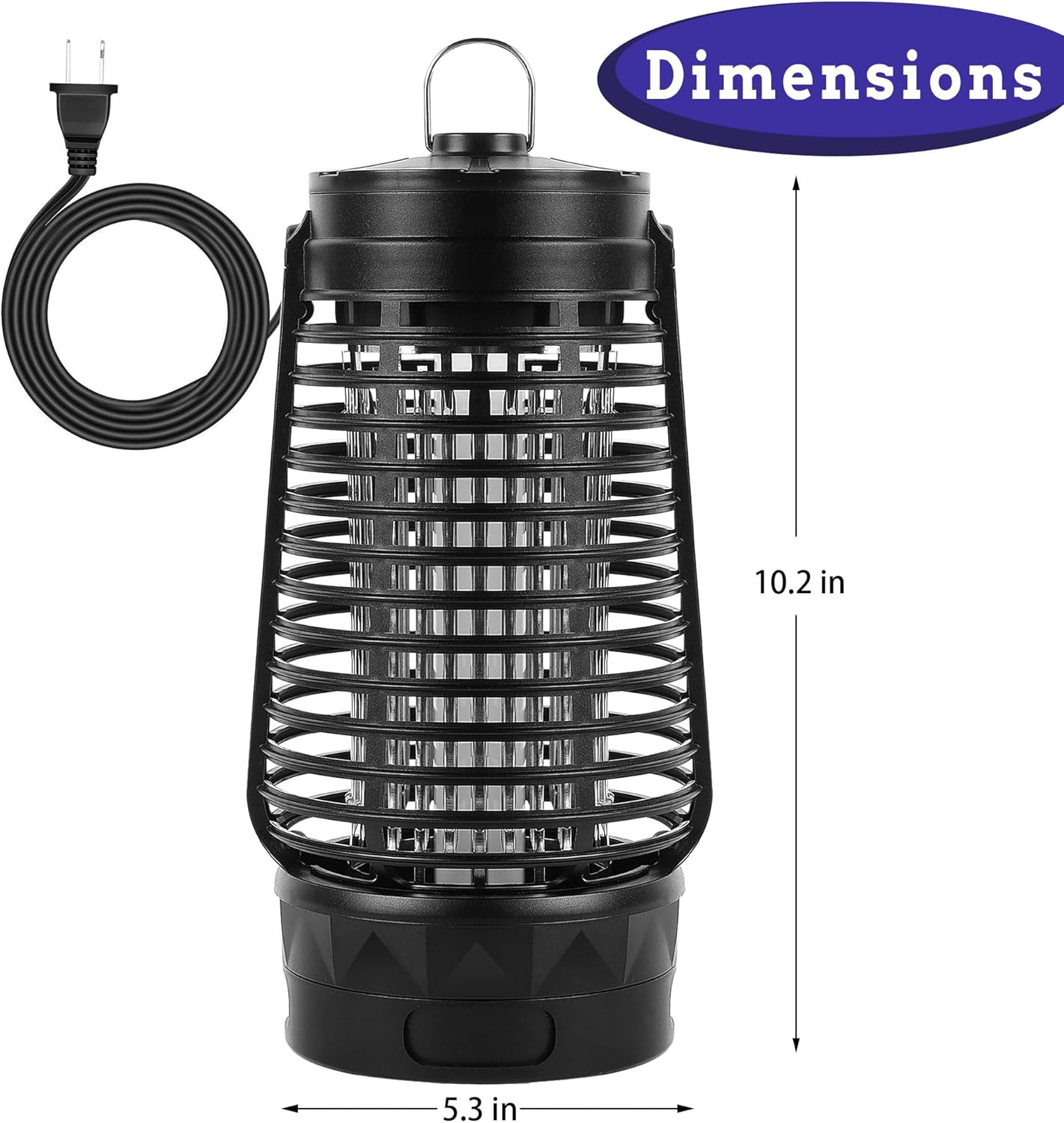 Electric Bug Zapper, 2500V Plug-in Mosquito Trap with Replaceable Sticky Pads & Lamp Tube, 365nm Lighted Hanging Insects Killer Attracting Moths, Gnats, Flies IPX4 for Indoor Outdoor Use