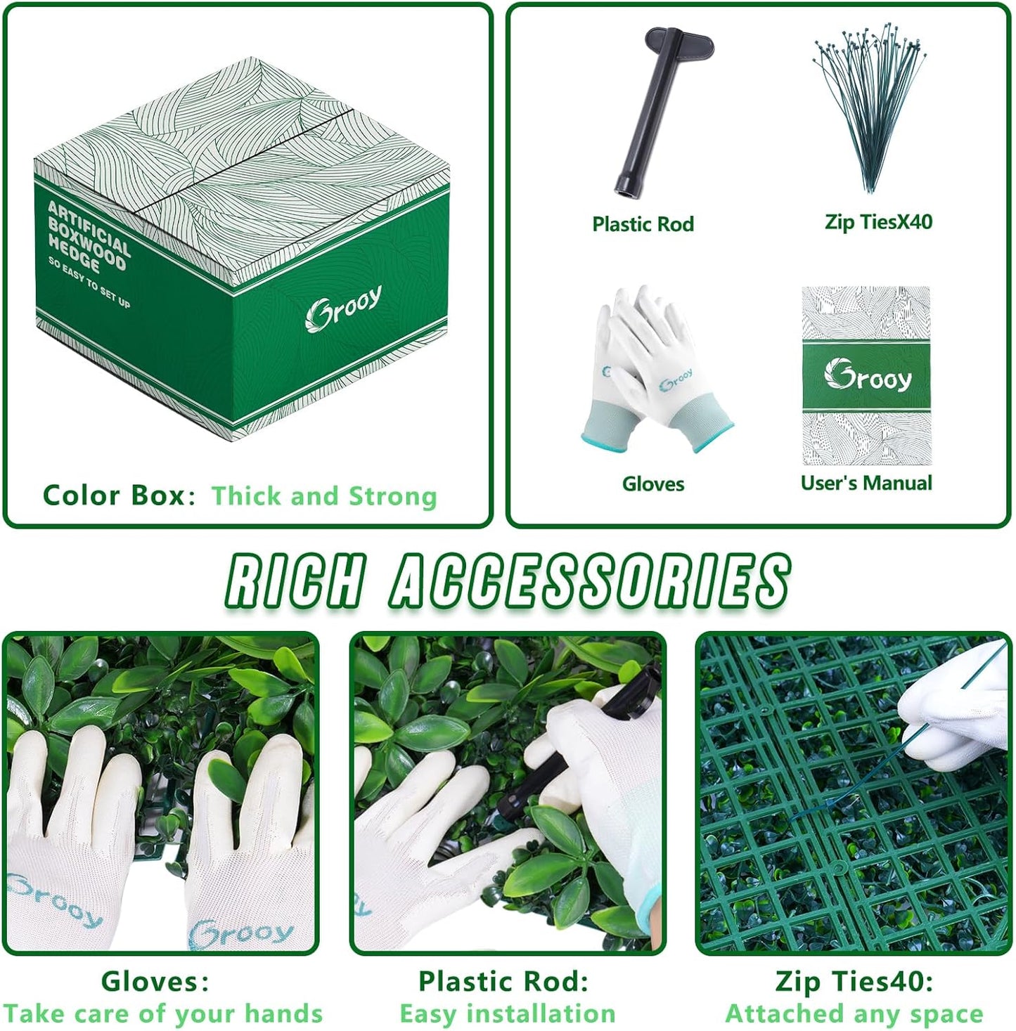 Grass Wall 20"x20" Pack of 12, Artificial Boxwood Panels, Privacy Hedge Fence Screen with UV Protection, Greenery Backdrop for Indoor Home Wedding Decor and Outdoor Garden Backyard