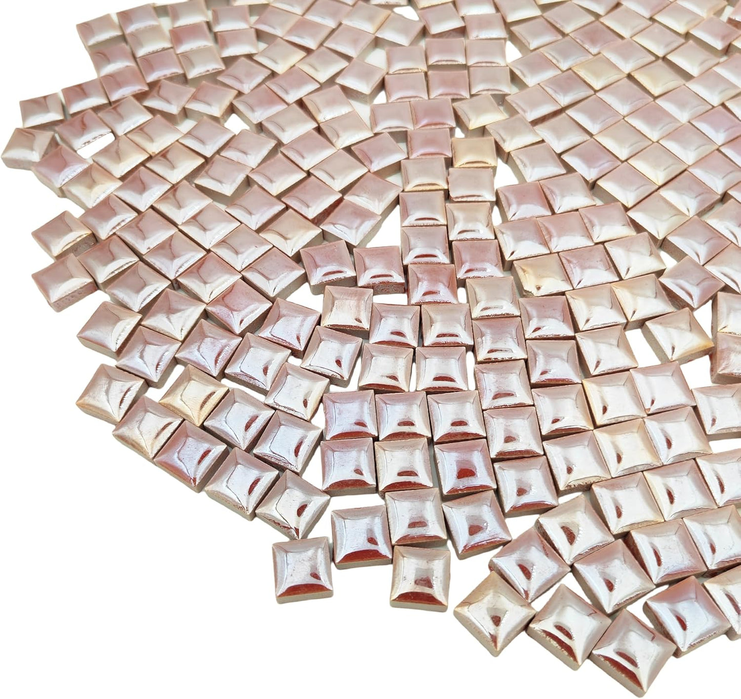 500g/1.1lb Random Color Irregular Ceramics Mosaic Tiles,DIY Making Creative Ceramic Mosaic Tiles for DIY Craft Plates Flowerpots Vases Cups Mosaic Making Supplies (0.47“ Square Pearl Brown)