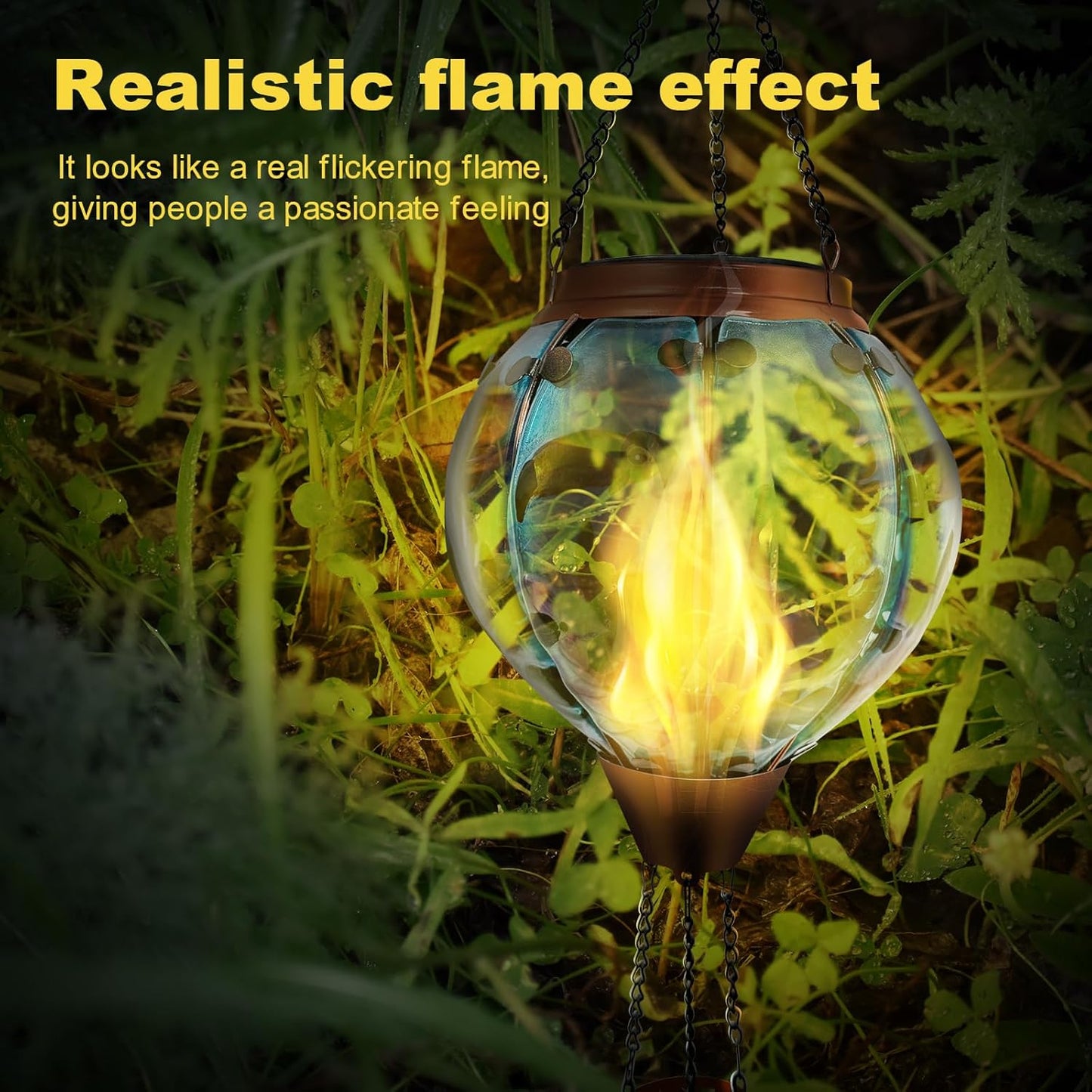 Hot Air Balloon Solar Lights with Colorful Flickering Flames, Great for Outdoor Garden Patio and Party Decoration