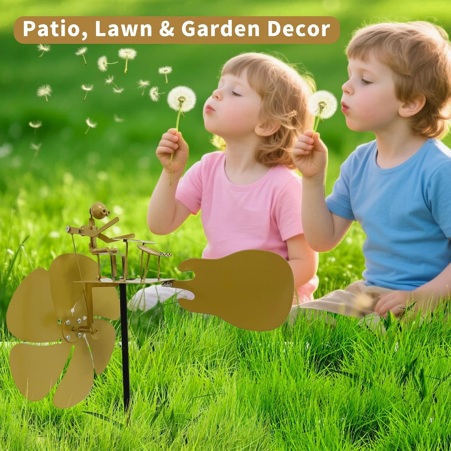 Handmade Metal Rock Band Windmill, Drummer Wind Spinner, Unique Drummer Statue Gift for Music Lovers, Garden Decor for Outside, Windmill for Yard and Garden