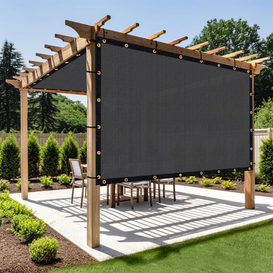 Shade&Beyond Customized Size 5' X 23' Shade Cloth with Grommets, 90% UV Protection UV Protection Mesh Tarp Sun Screens for Patio GN01, Dark Gray
