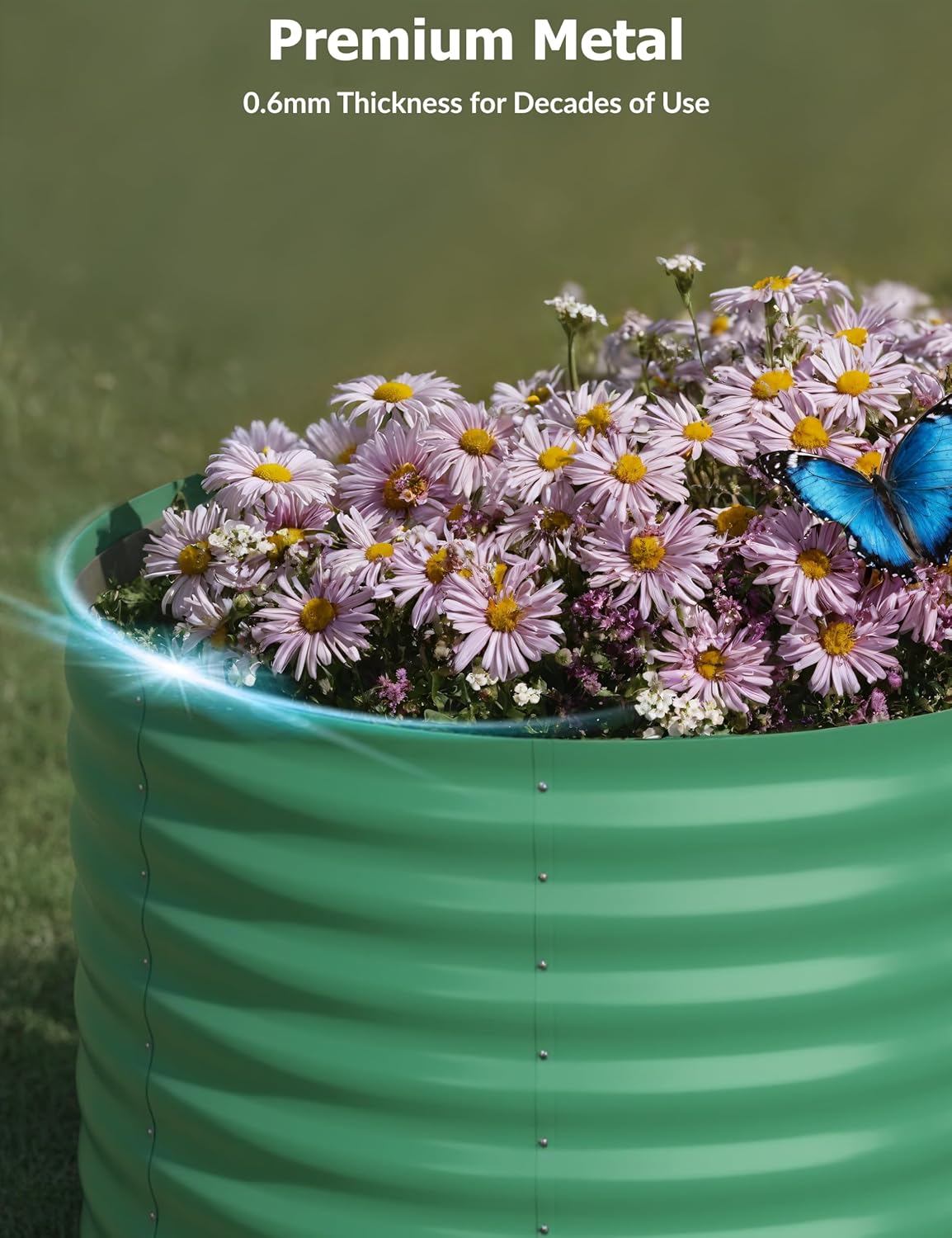 2 Pcs Raised Garden Beds Outdoor 4x2x2 ft - Galvanized Steel Planter Box for Vegetables, Flowers, Rust-Resistant Garden Box, Easy Assembly Raised Beds, Durable Planters for Outdoor Plants, Green