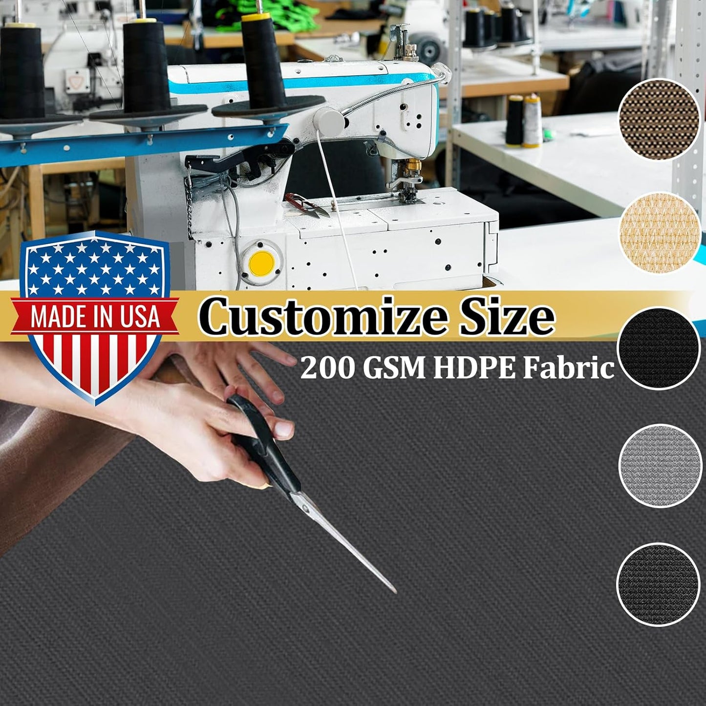 Shade&Beyond Customized Size 10' X 15' Shade Cloth with Grommets, 90% UV Protection UV Protection Mesh Tarp Sun Screens for Patio GN01, Dark Gray